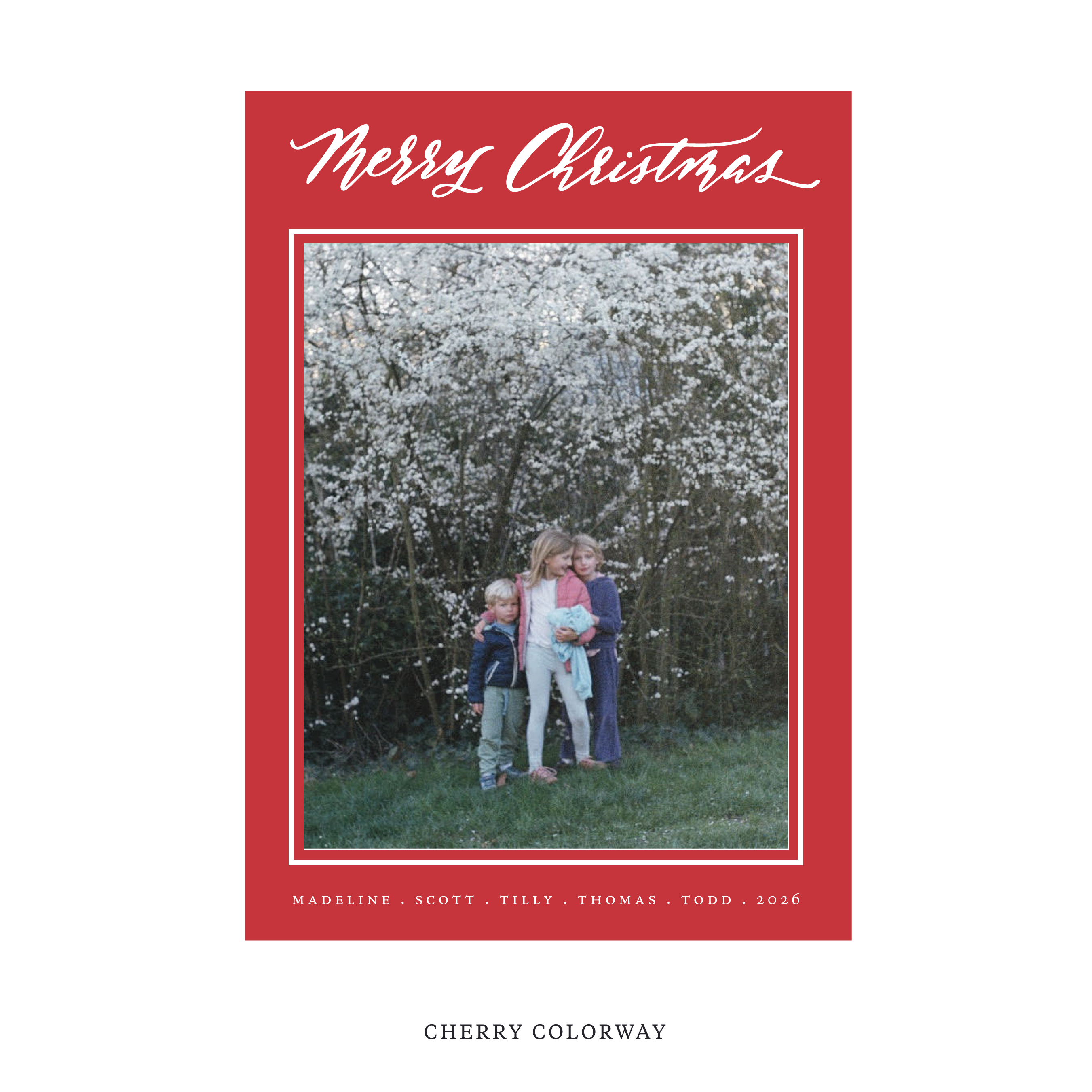 Monterey Classic Flat Print Holiday Card, Large