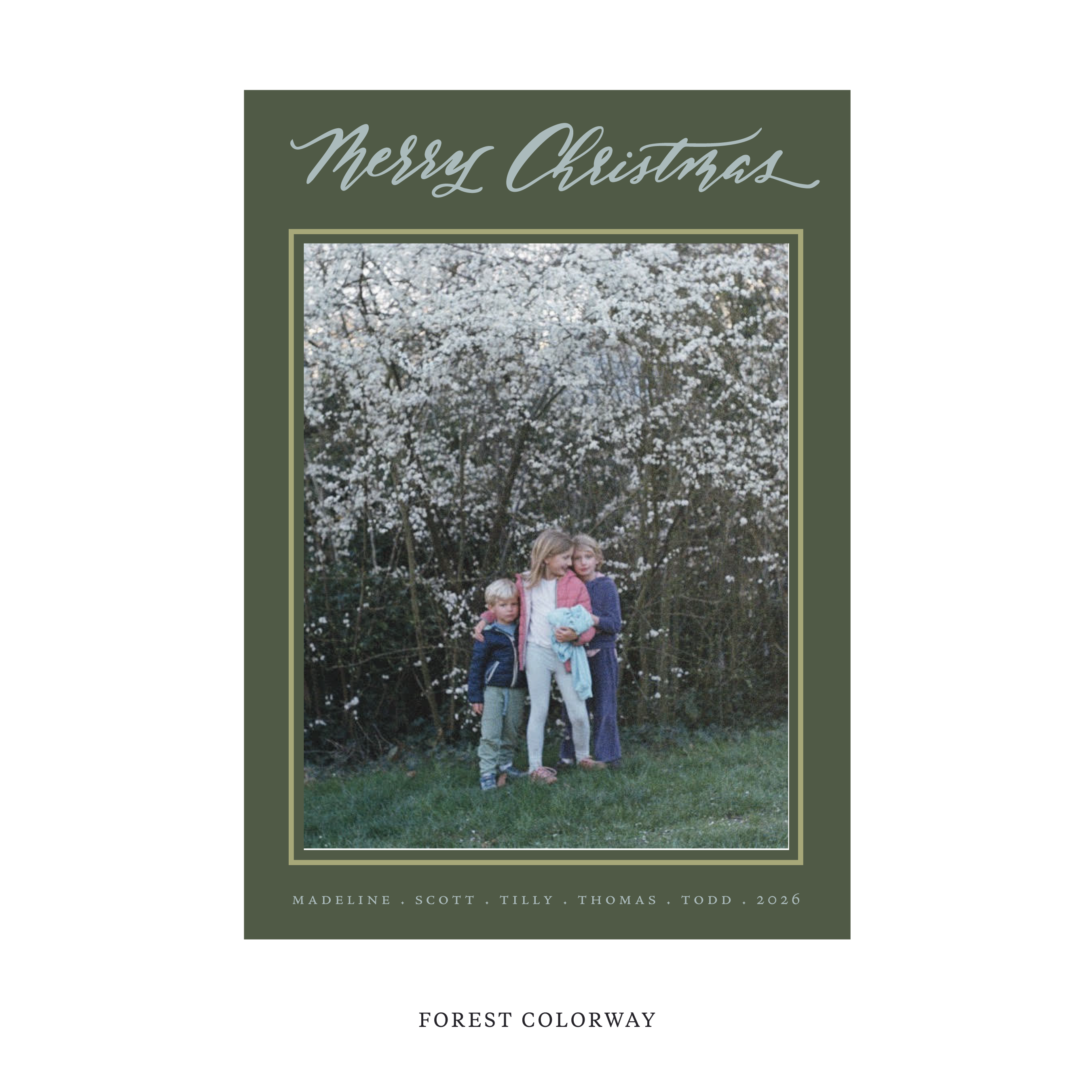 Monterey Classic Flat Print Holiday Card, Large