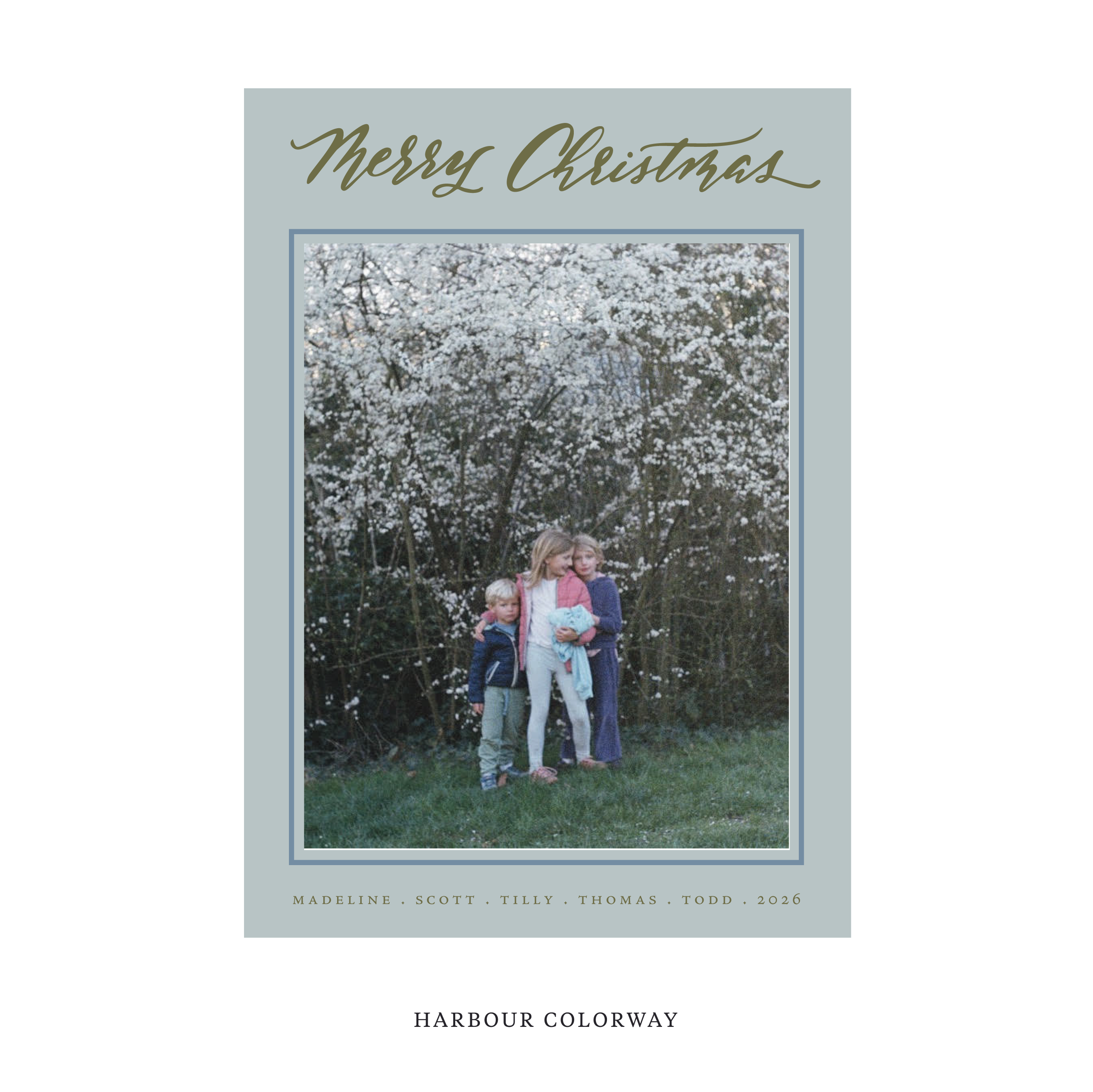 Monterey Classic Flat Print Holiday Card, Large