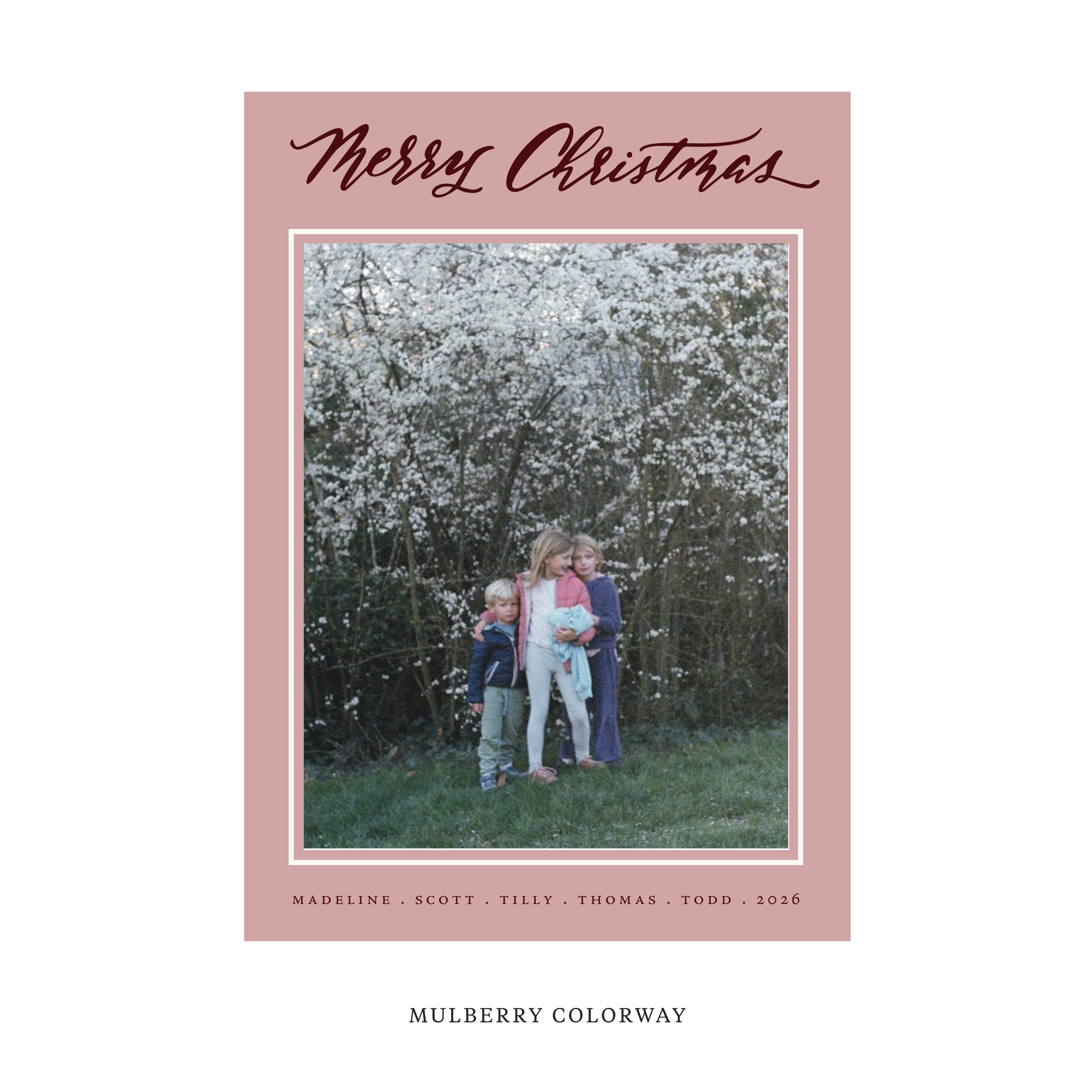 Monterey Classic Flat Print Holiday Card, Large