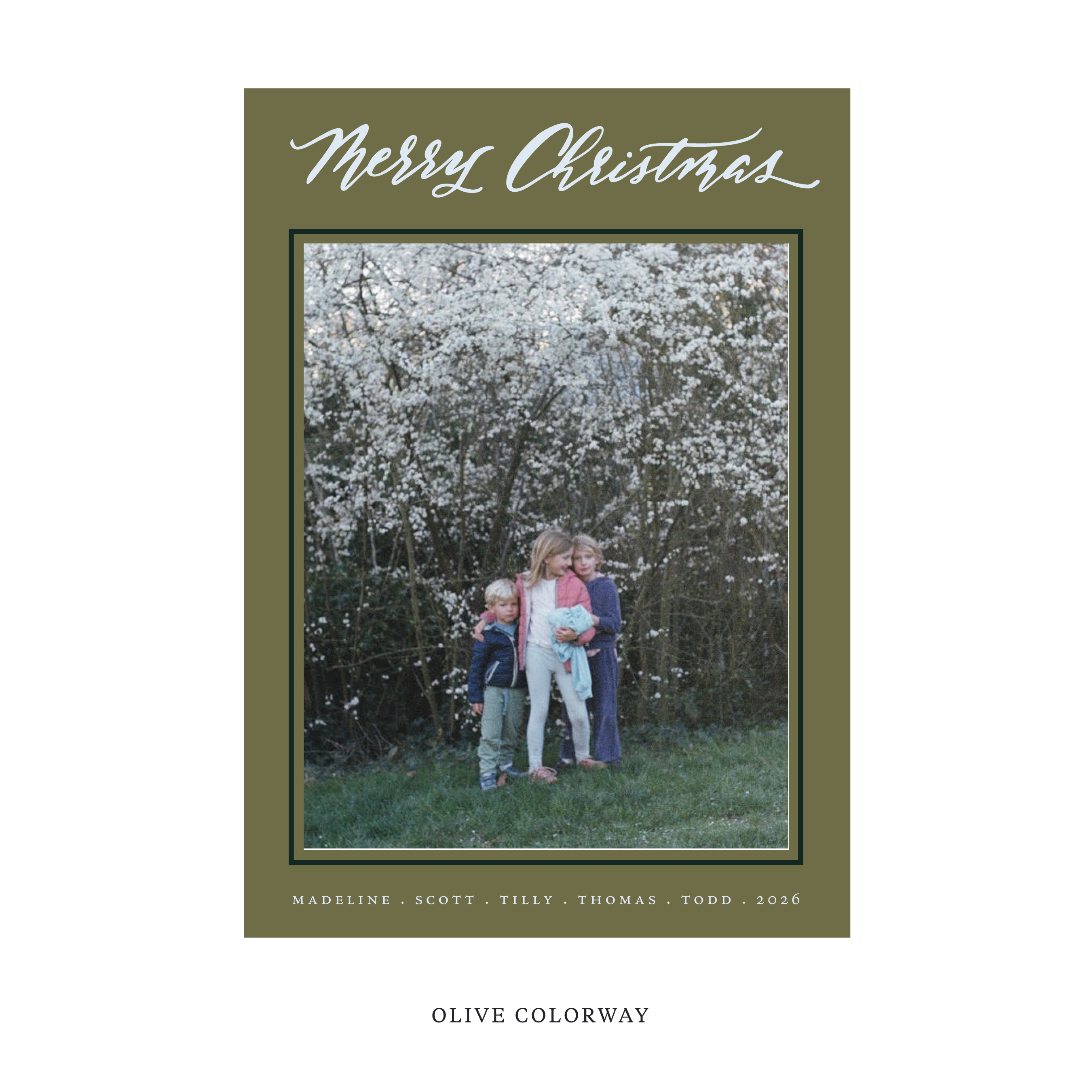 Monterey Classic Flat Print Holiday Card, Large