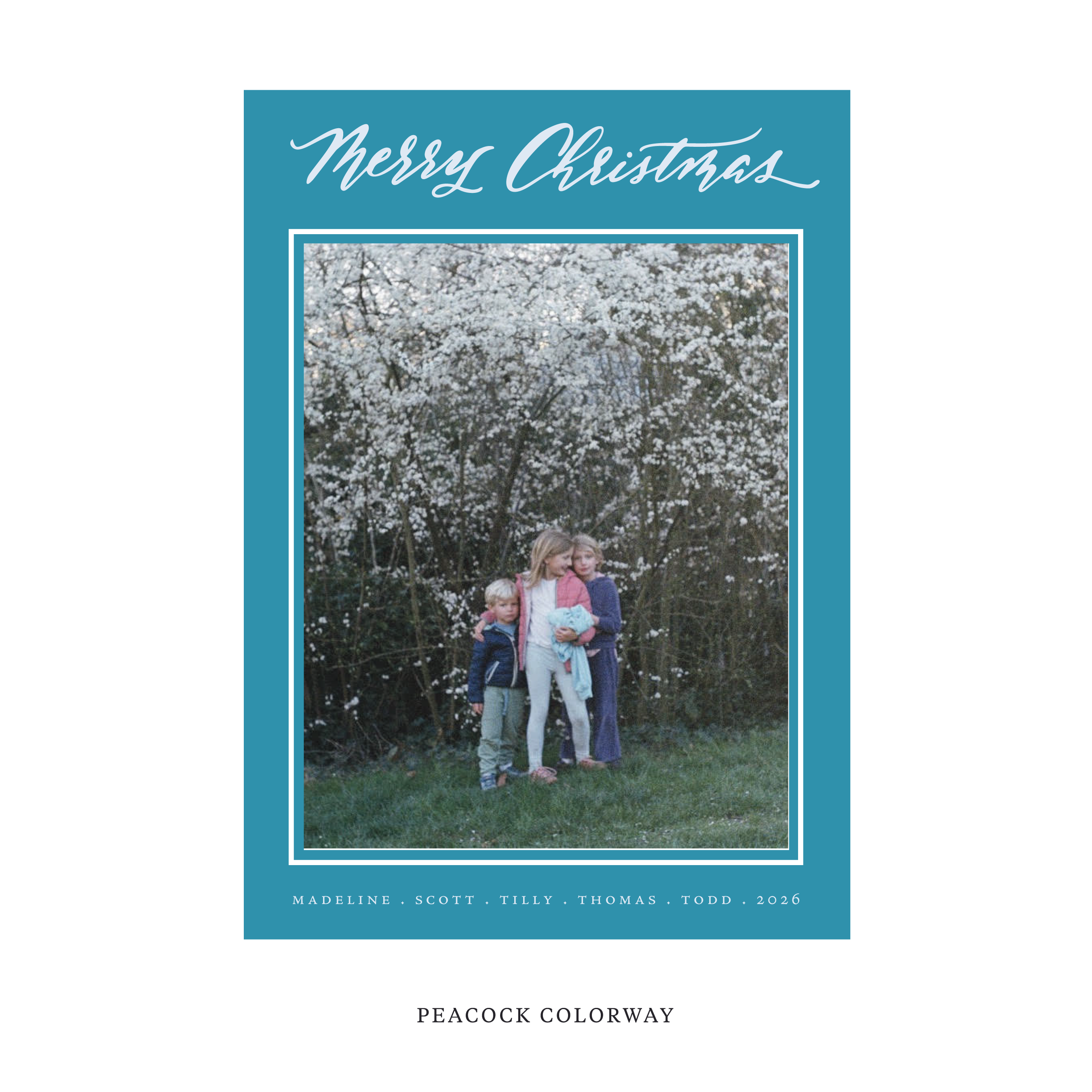 Monterey Classic Flat Print Holiday Card, Large