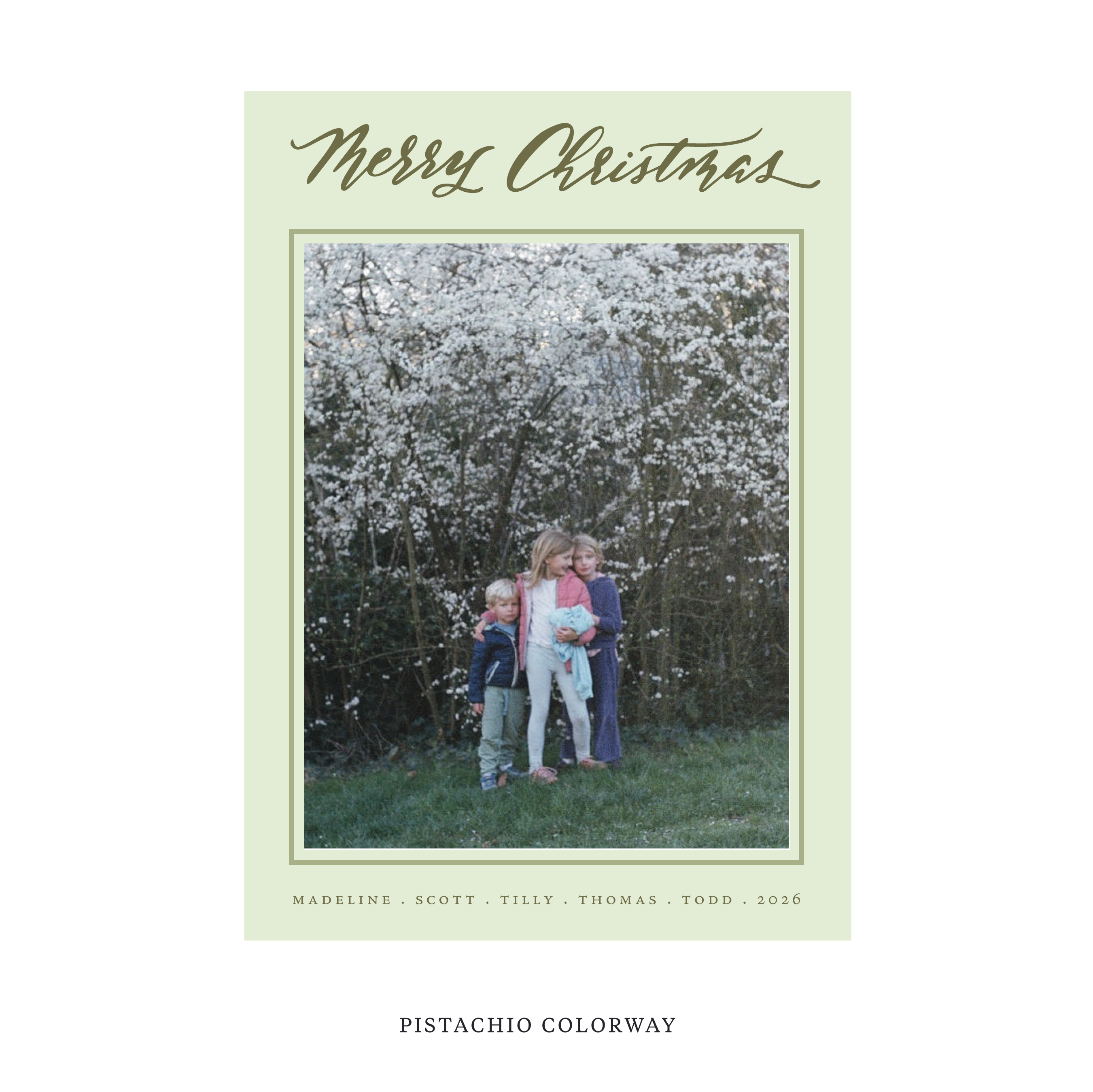 Monterey Classic Flat Print Holiday Card, Large