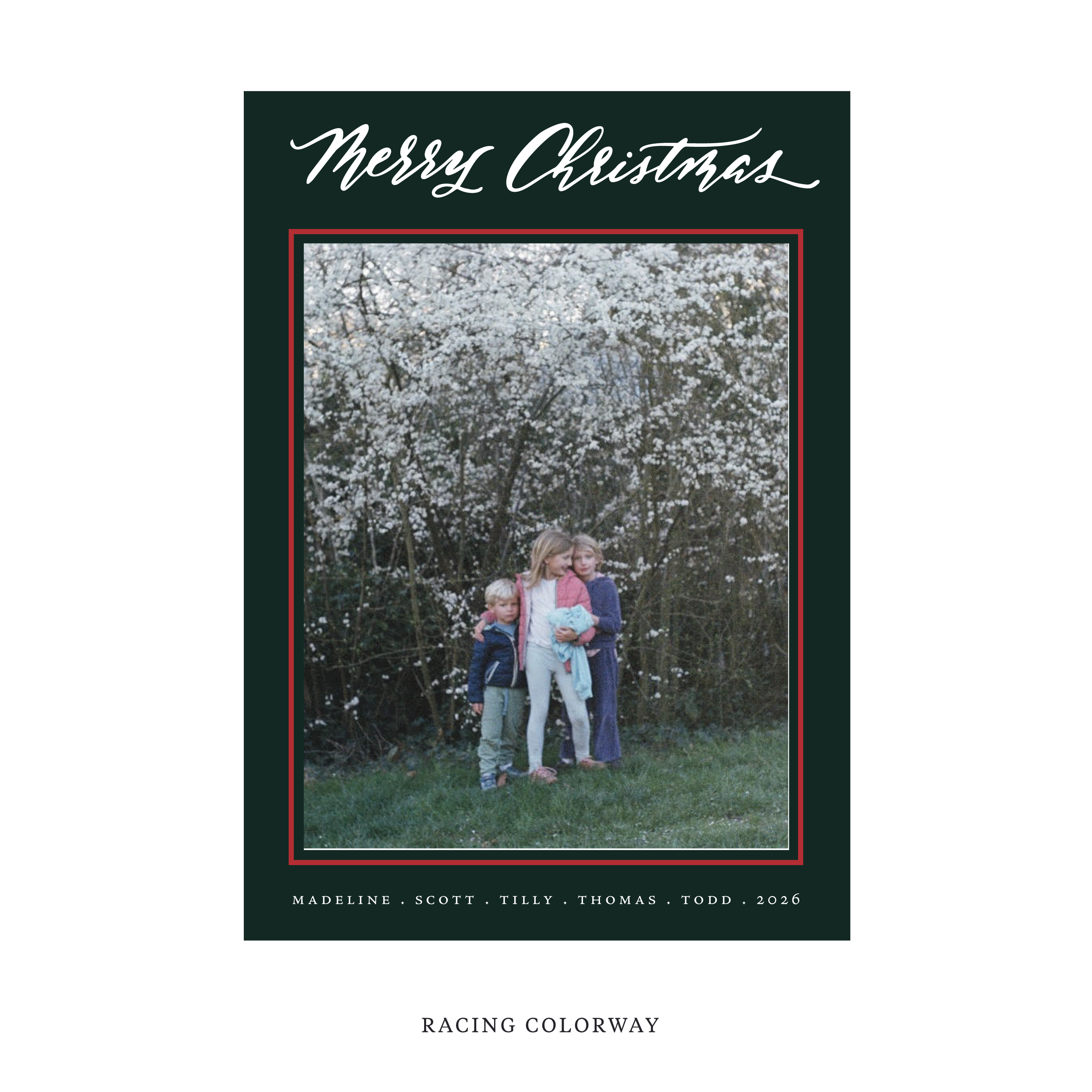 Monterey Classic Flat Print Holiday Card, Large