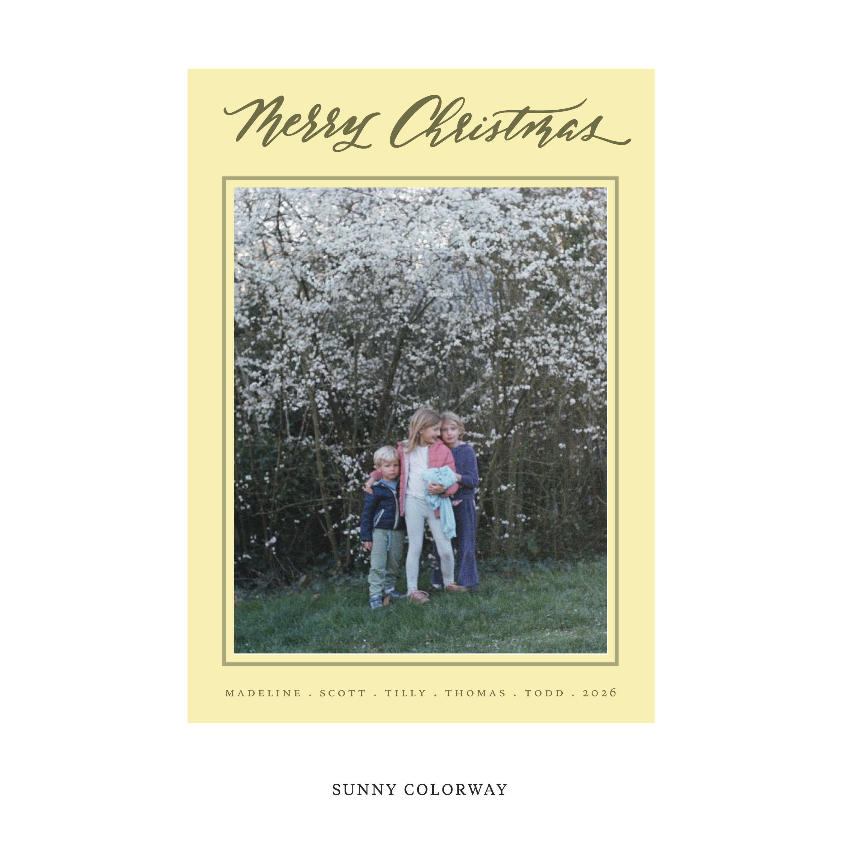 Monterey Classic Flat Print Holiday Card, Large