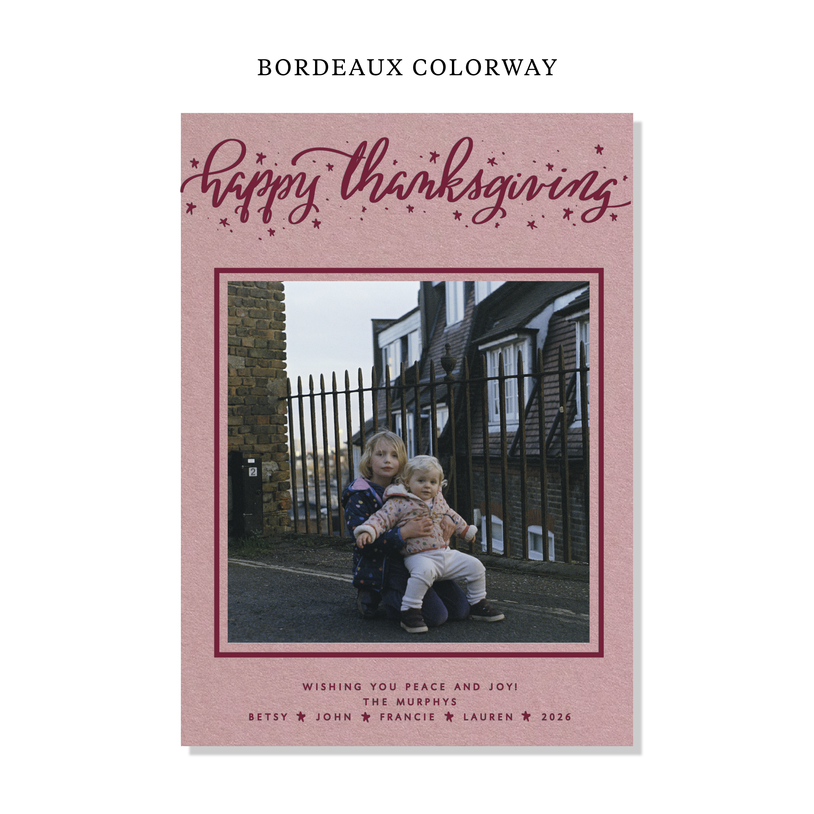Murphy Letterpress Holiday Card, Large (Colored Paper)