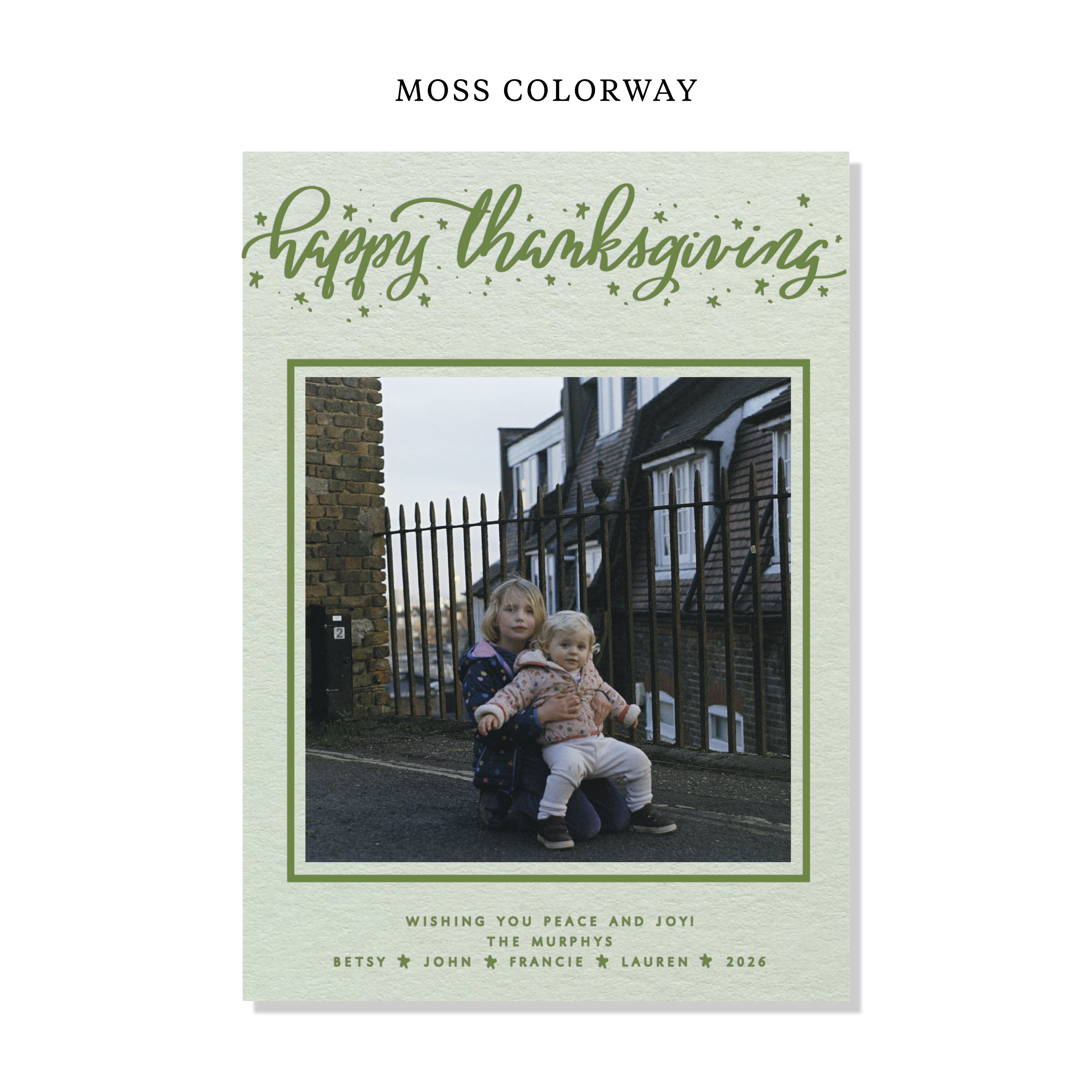 Murphy Letterpress Holiday Card, Large (Colored Paper)