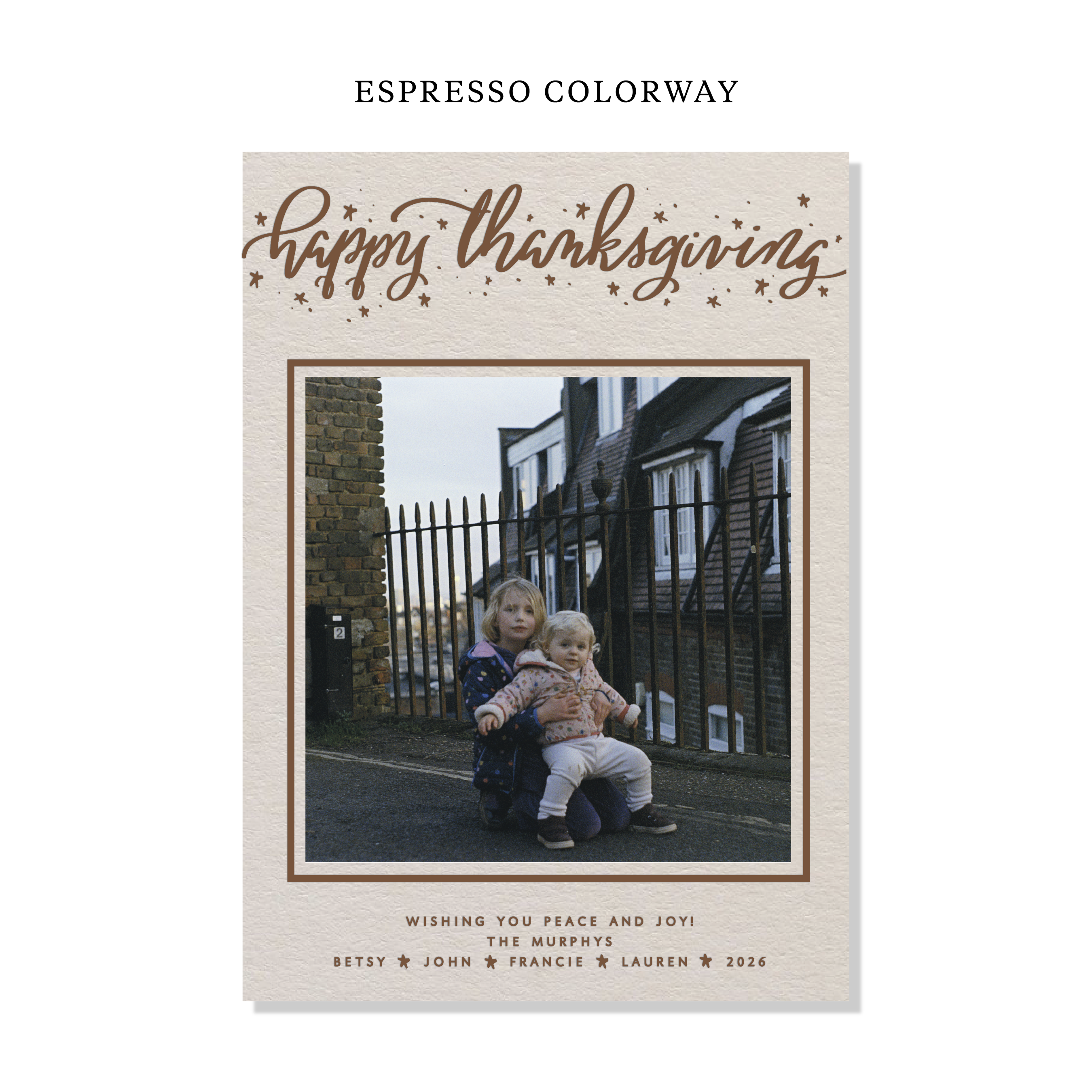 Murphy Letterpress Holiday Card, Large (Colored Paper)