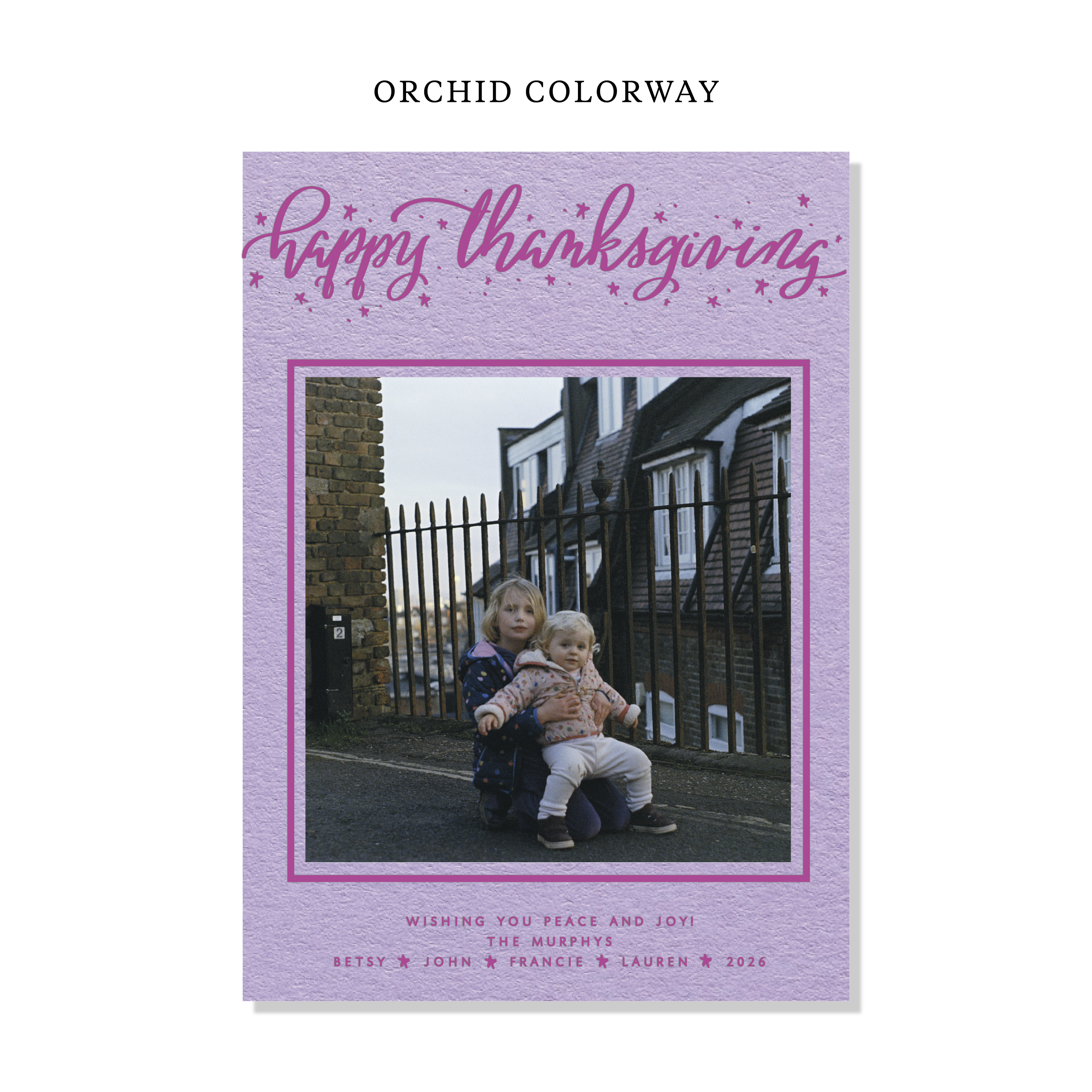 Murphy Letterpress Holiday Card, Large (Colored Paper)