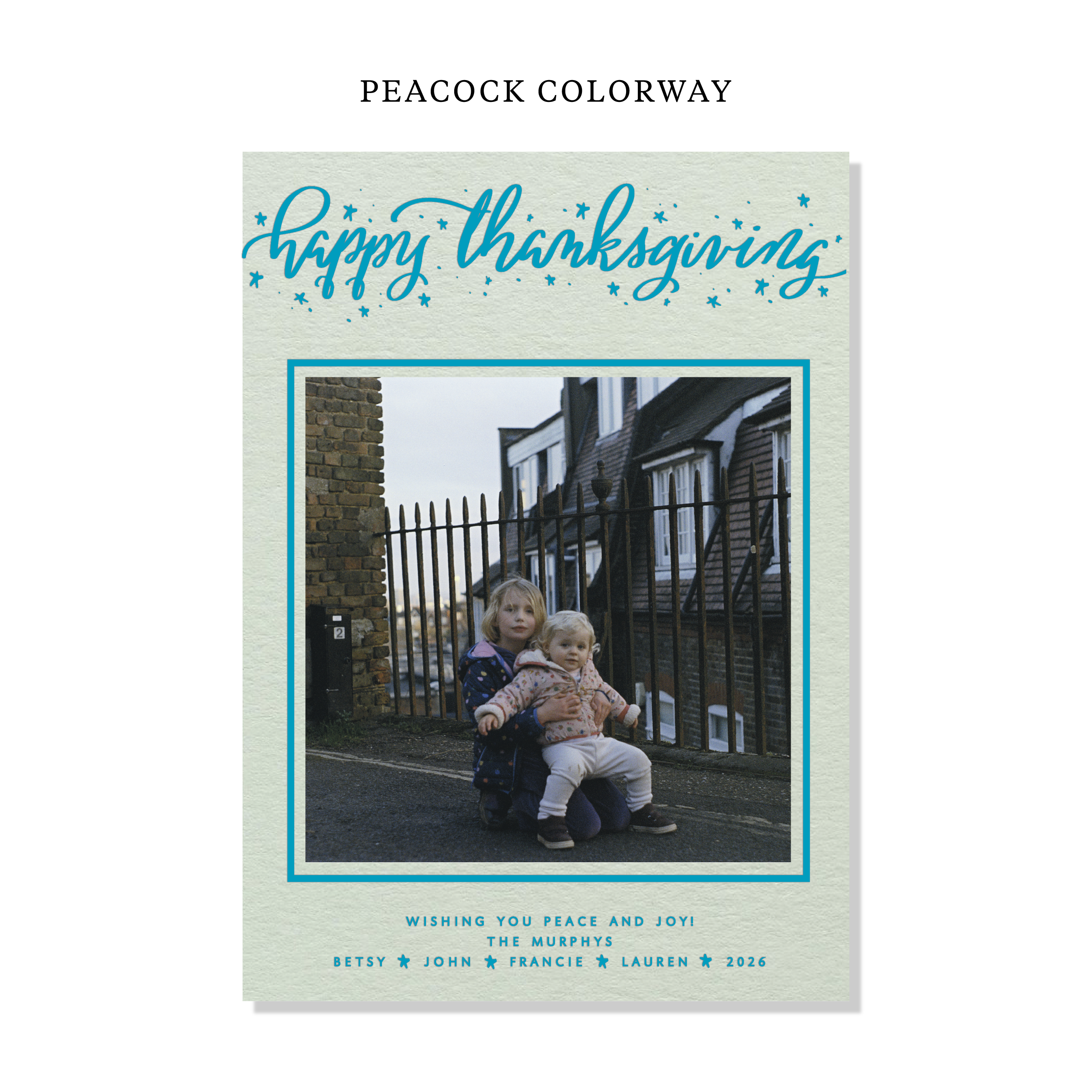 Murphy Letterpress Holiday Card, Large (Colored Paper)