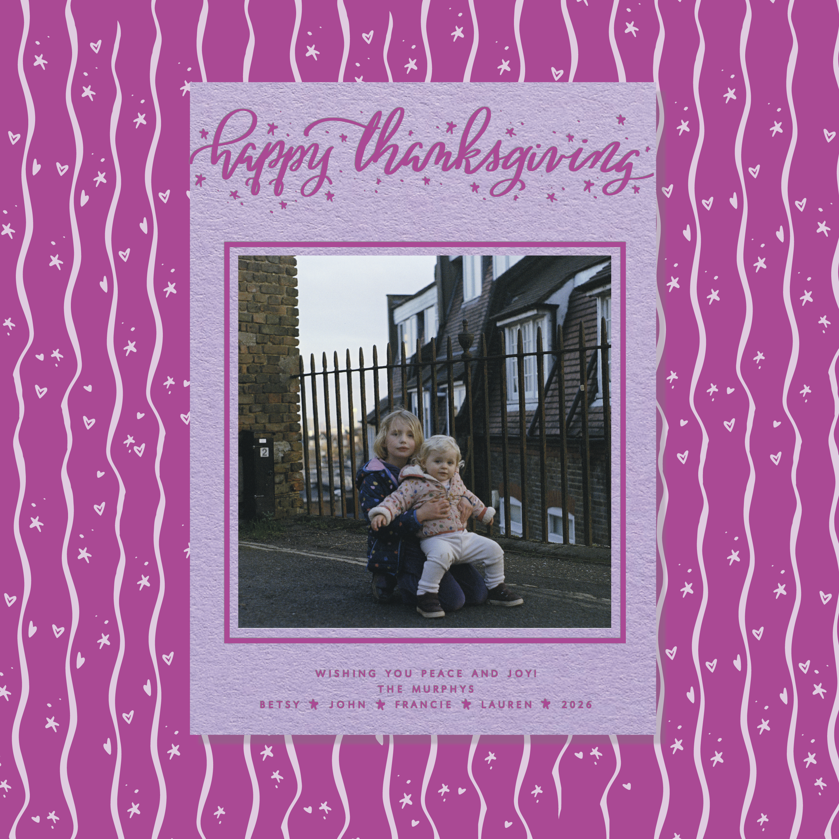 Murphy Letterpress Holiday Card, Large (Colored Paper)