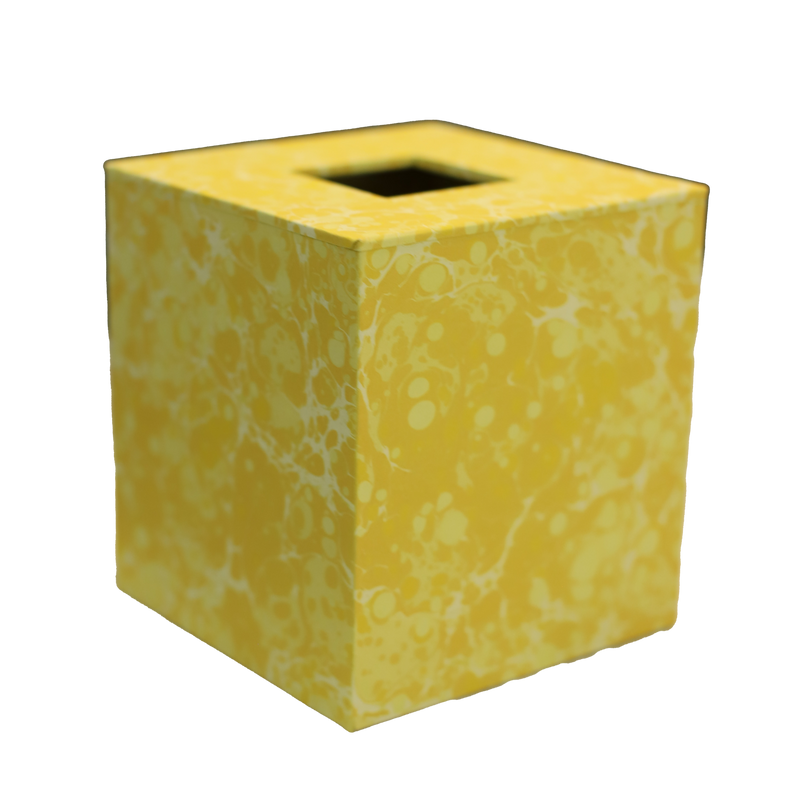 Marbled Tissue Box: Mustard, Canary & Buttercup