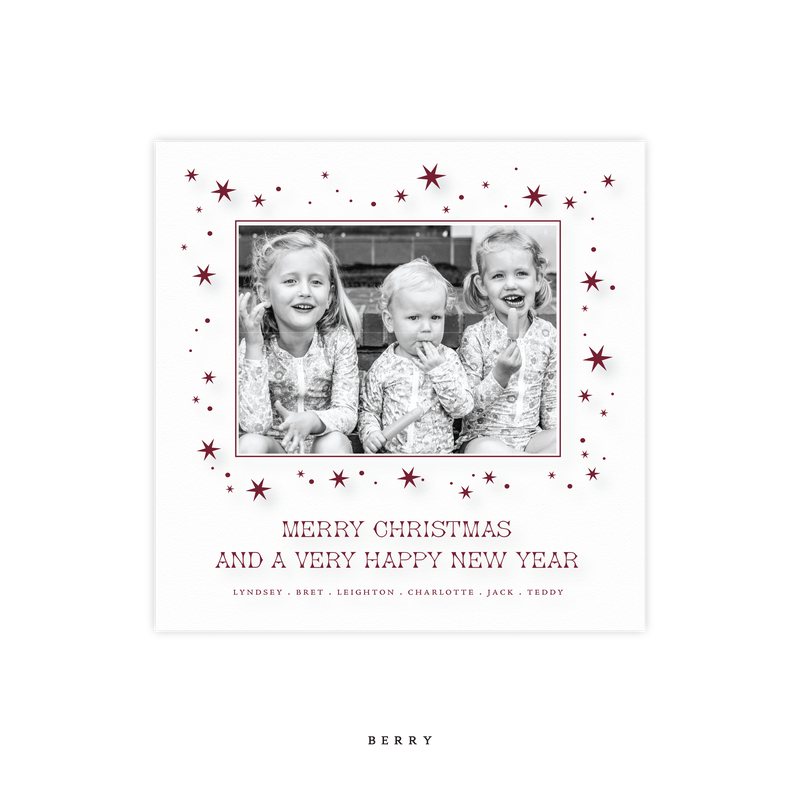Nova Engraved Small Square Holiday Card