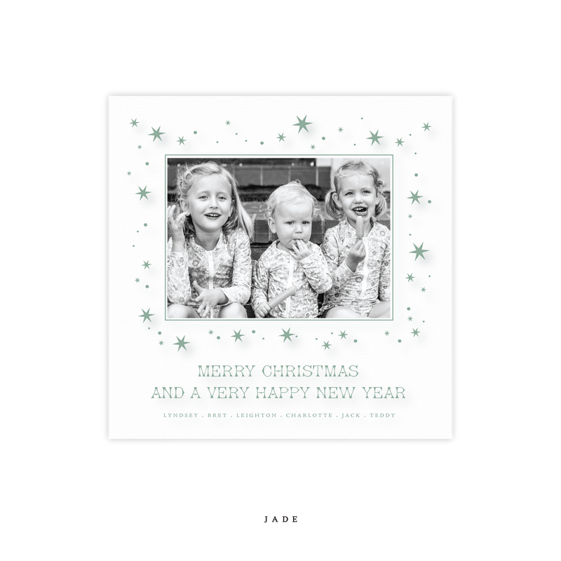 Nova Engraved Small Square Holiday Card