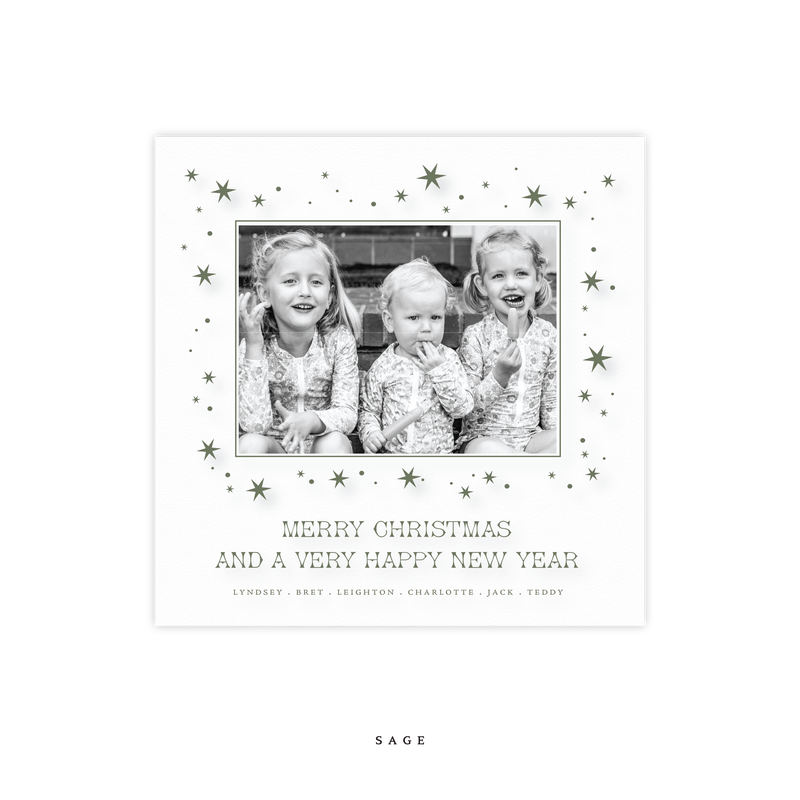 Nova Engraved Small Square Holiday Card