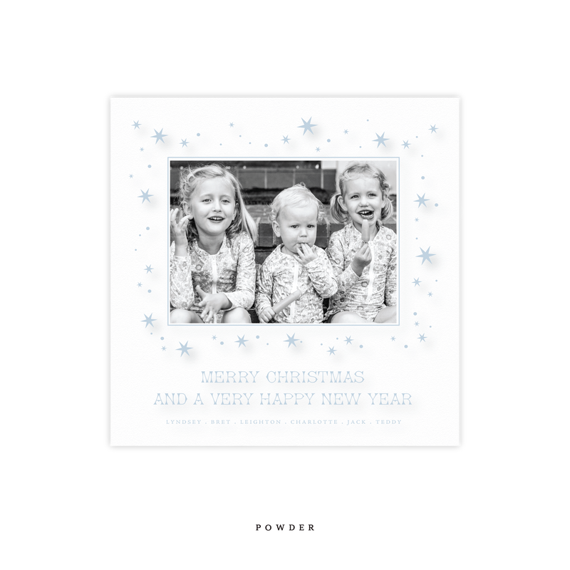 Nova Engraved Small Square Holiday Card