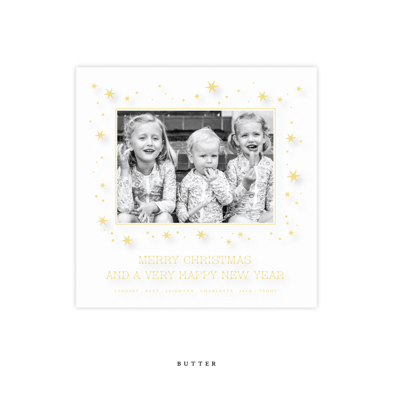 Nova Engraved Small Square Holiday Card