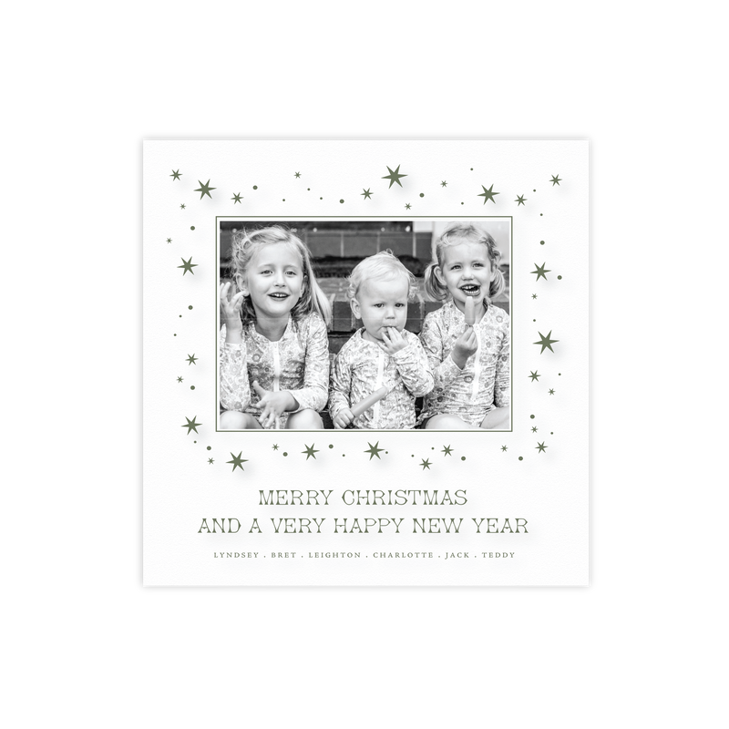 Nova Engraved Small Square Holiday Card