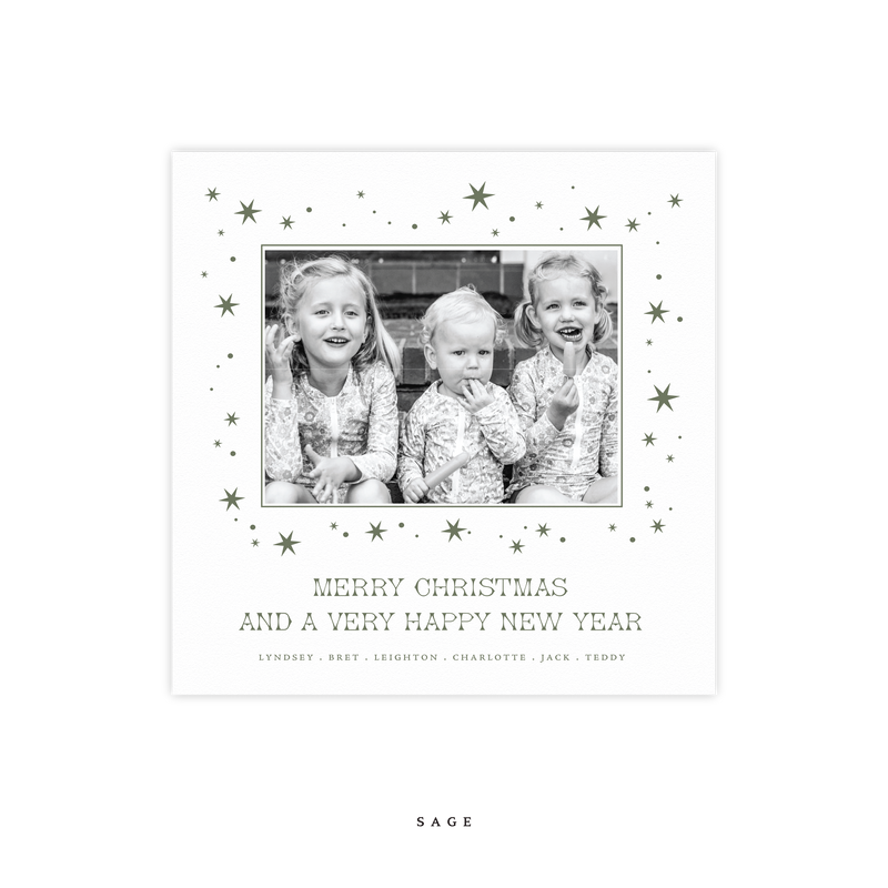 Nova Letterpress Small Square Holiday Card