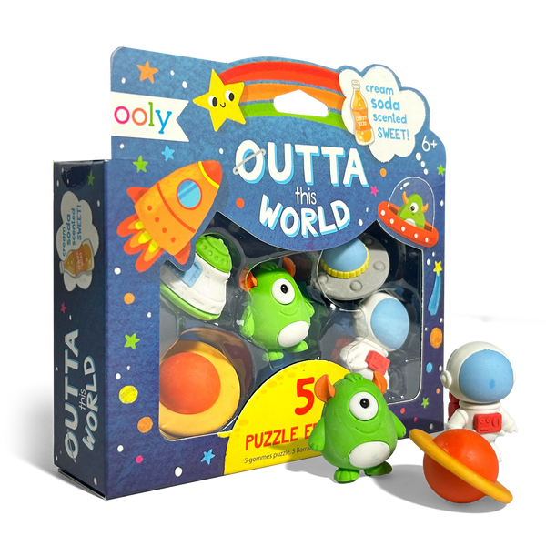 Outta This World-Scented Puzzle Eraser-Set of 5