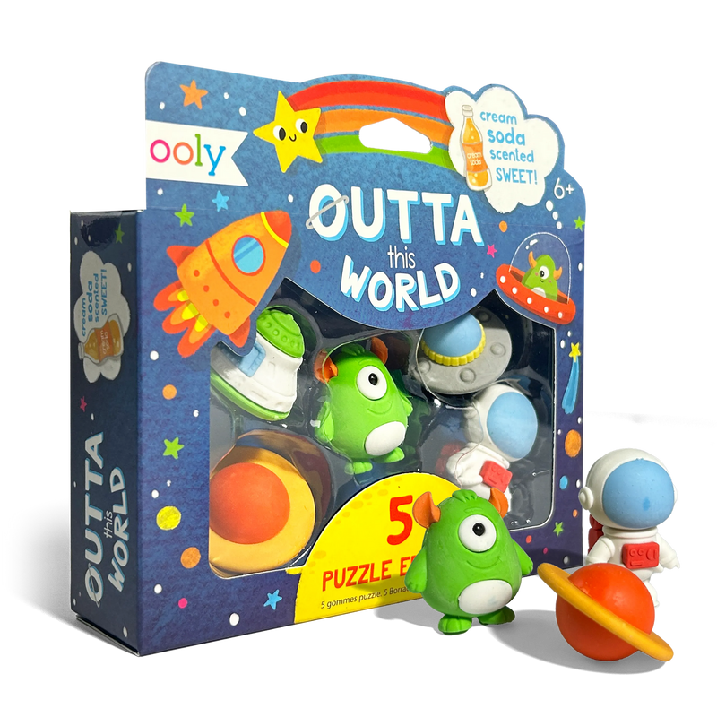 Outta This World-Scented Puzzle Eraser-Set of 5