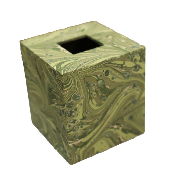 Marbled Tissue Box: Olive, Watercress & Cilantro