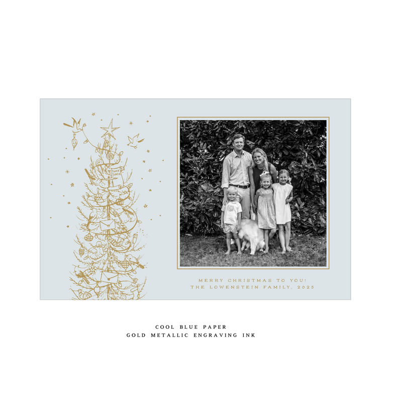 Pierre 1-Color Engraved Large Holiday Card
