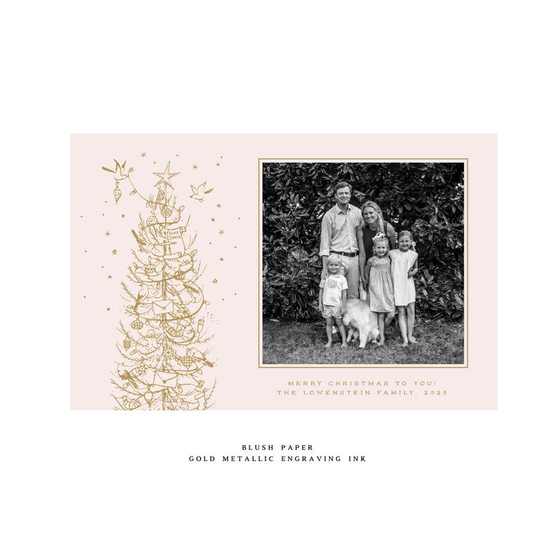 Pierre 1-Color Engraved Large Holiday Card