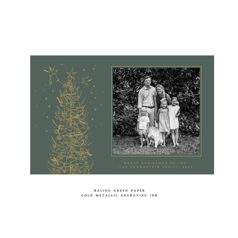 Pierre 1-Color Engraved Large Holiday Card