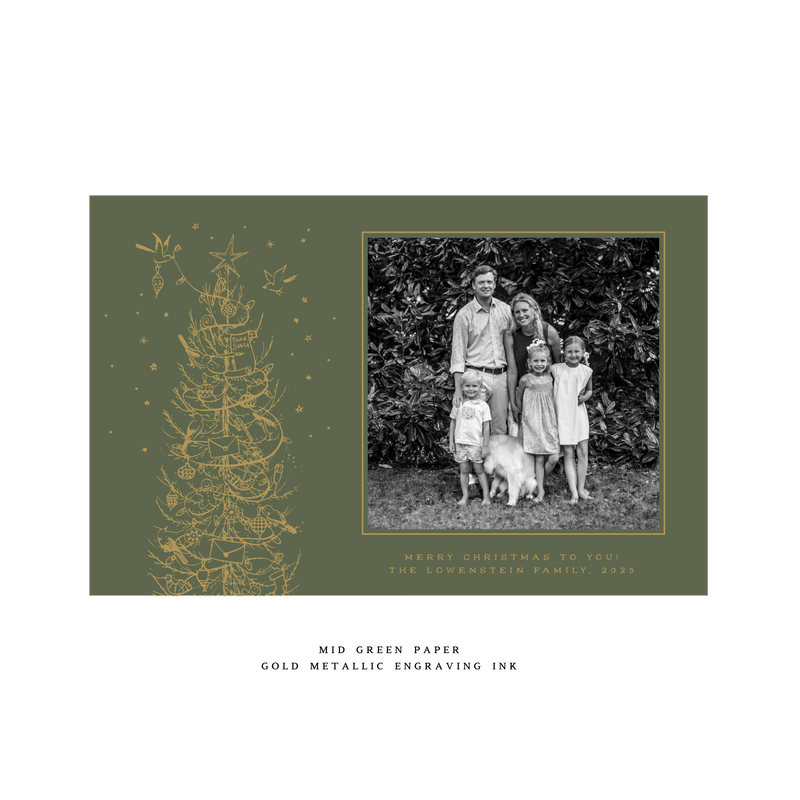 Pierre 1-Color Engraved Large Holiday Card