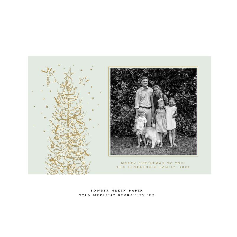 Pierre 1-Color Engraved Large Holiday Card