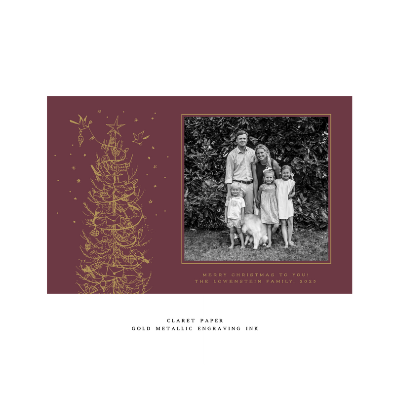 Pierre 1-Color Engraved Large Holiday Card