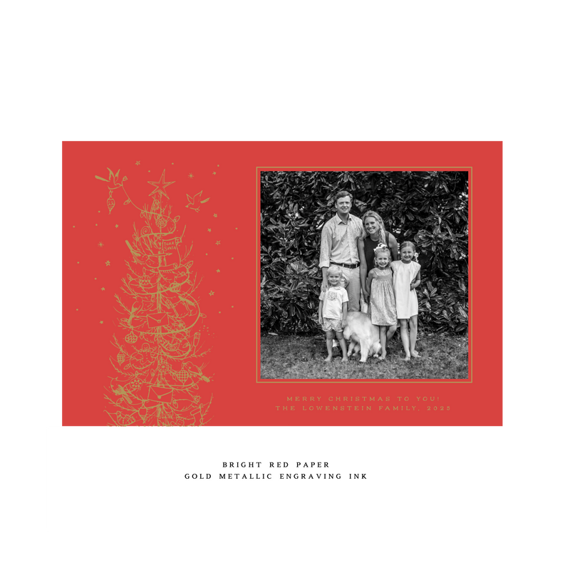 Pierre 1-Color Engraved Large Holiday Card