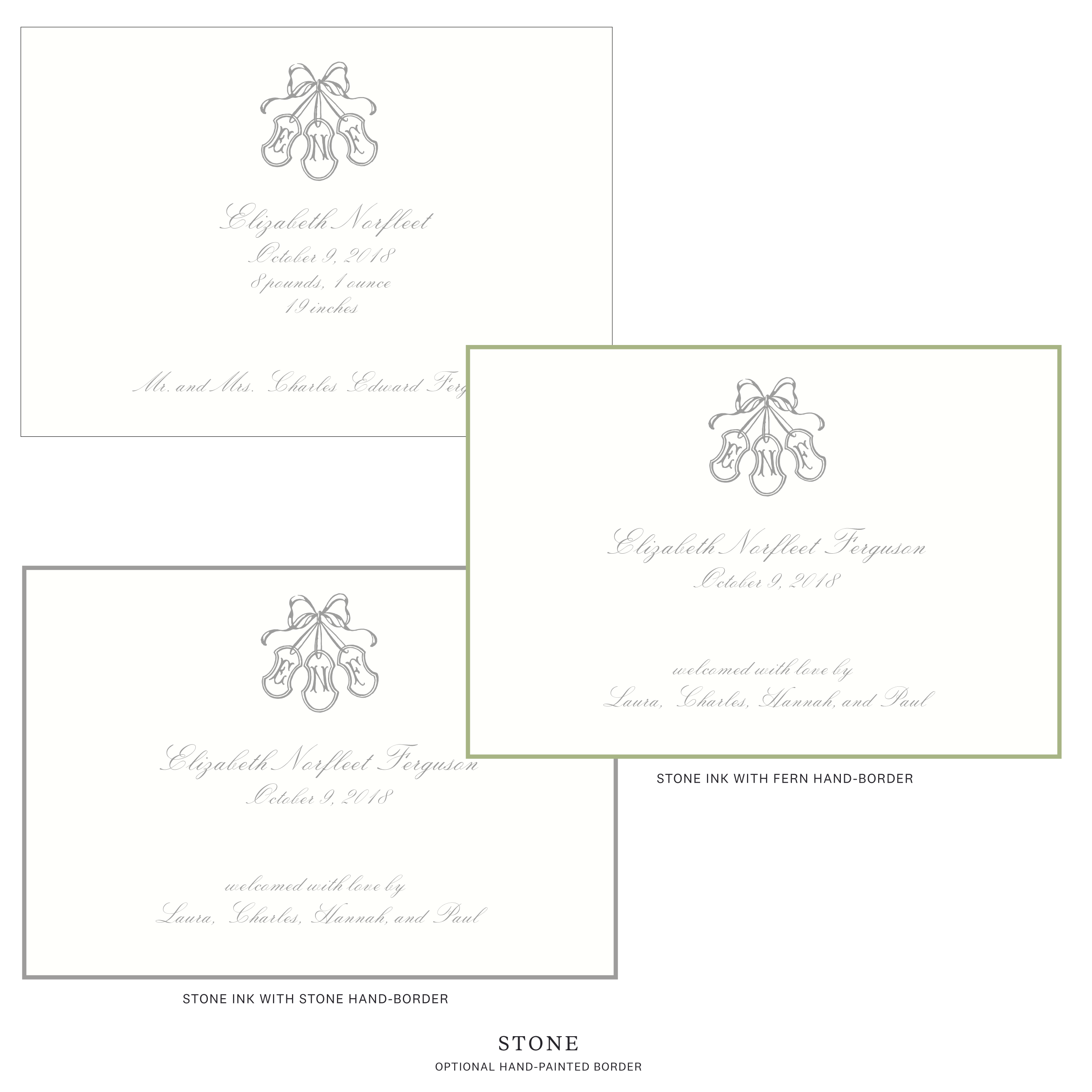 Sutton Motif Birth Announcement