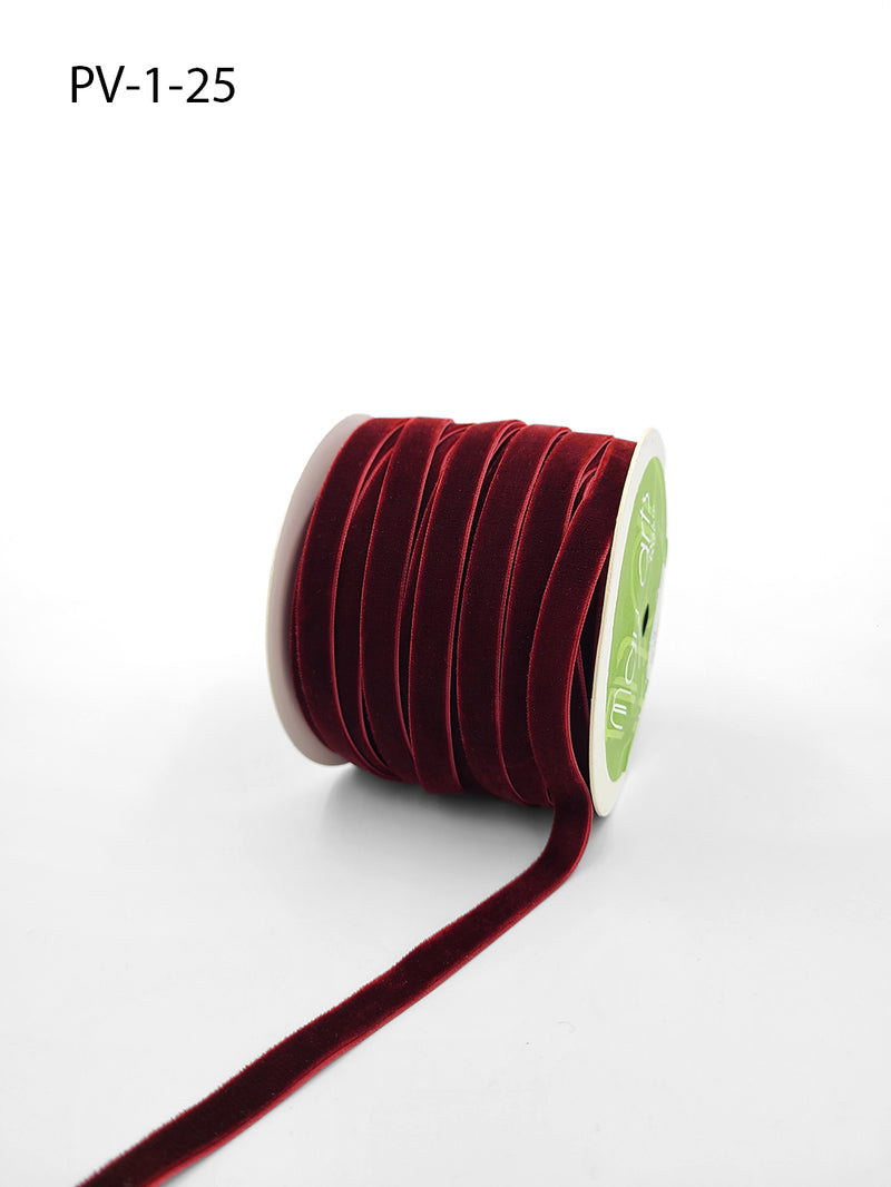 3/8" Burgundy Deep Red Velvet Ribbon