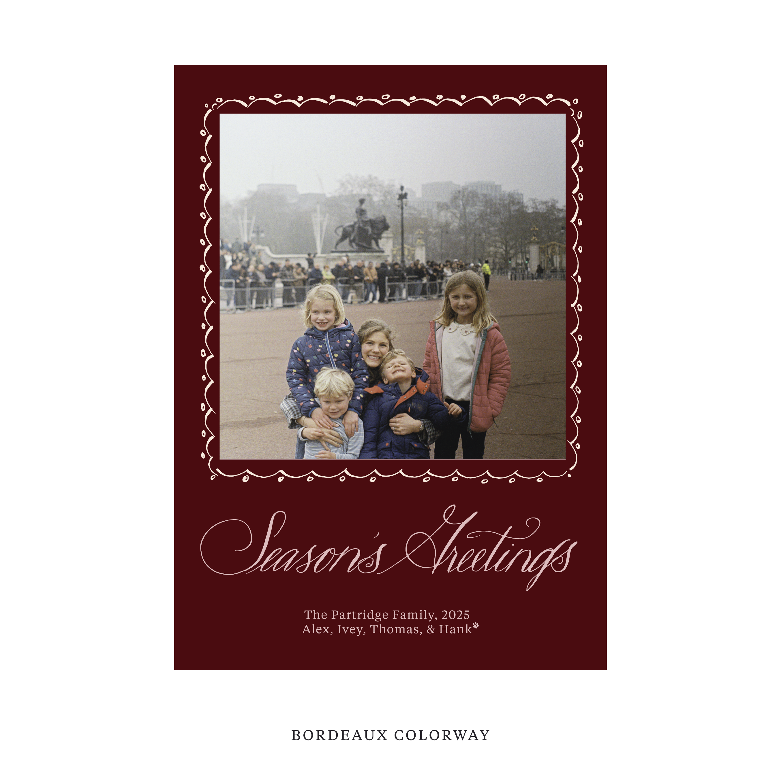 Partridge Classic Flat Print Holiday Card, Large