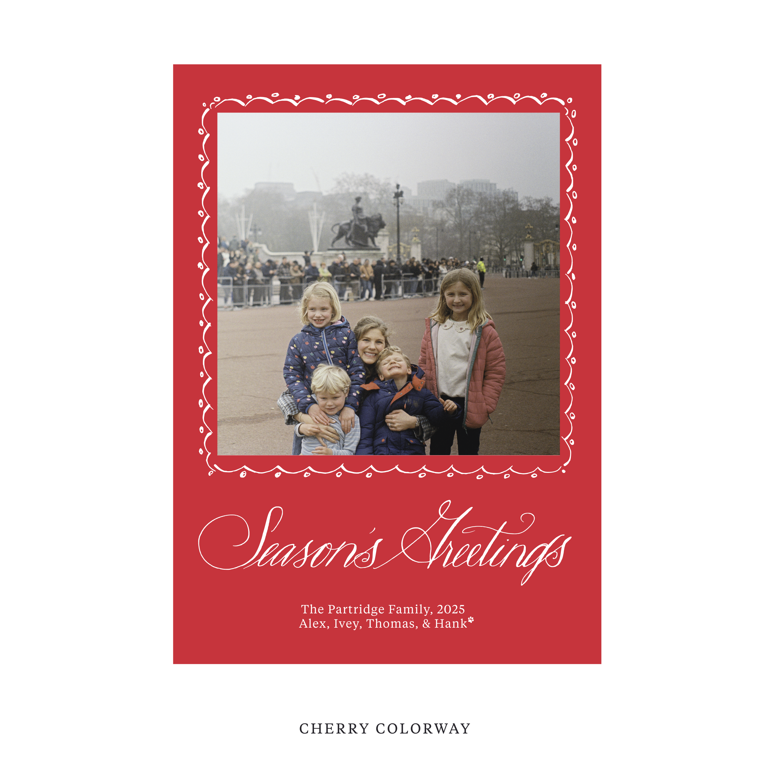 Partridge Classic Flat Print Holiday Card, Large