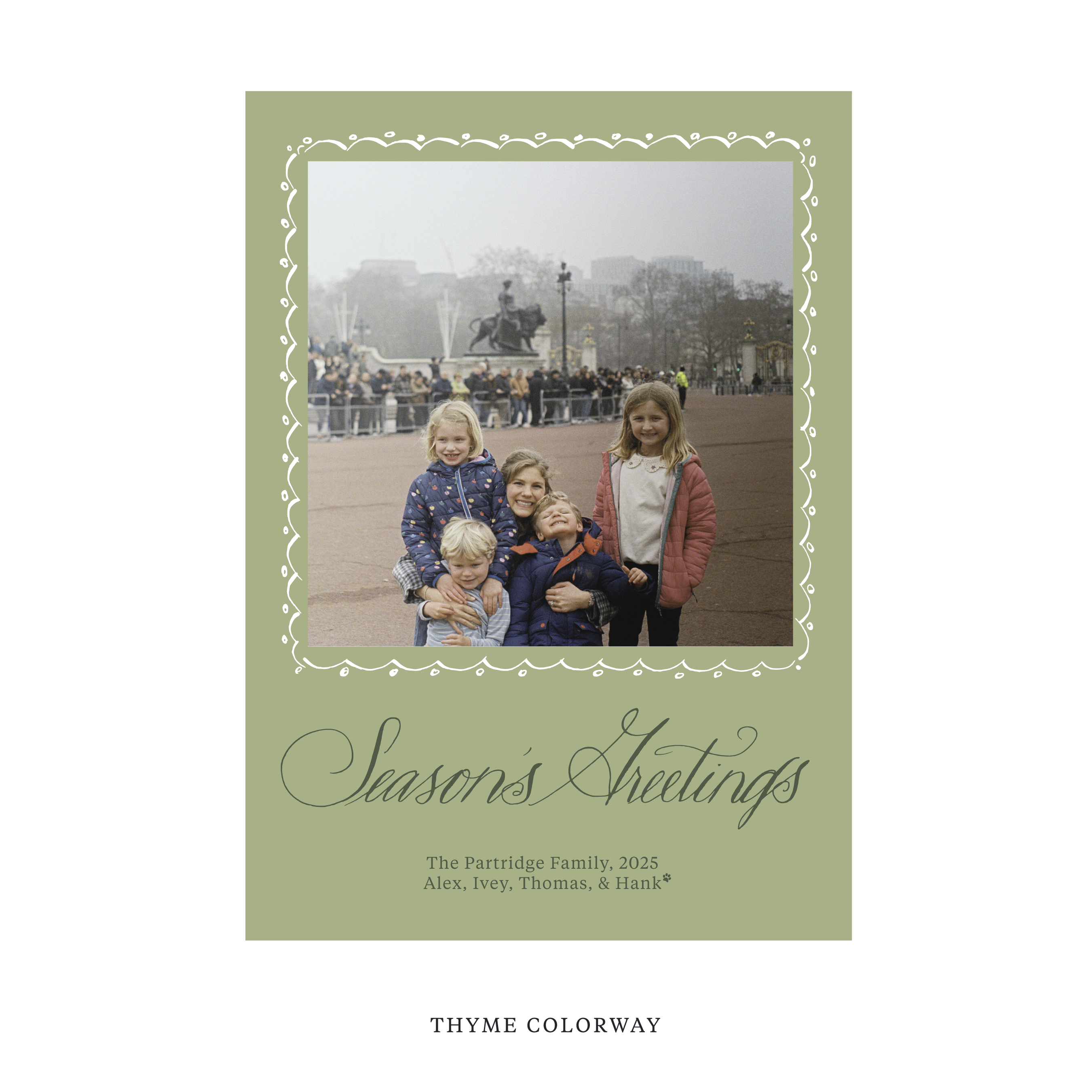 Partridge Classic Flat Print Holiday Card, Large