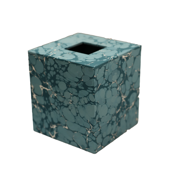 Marbled Tissue Box: Peacock & Turquoise