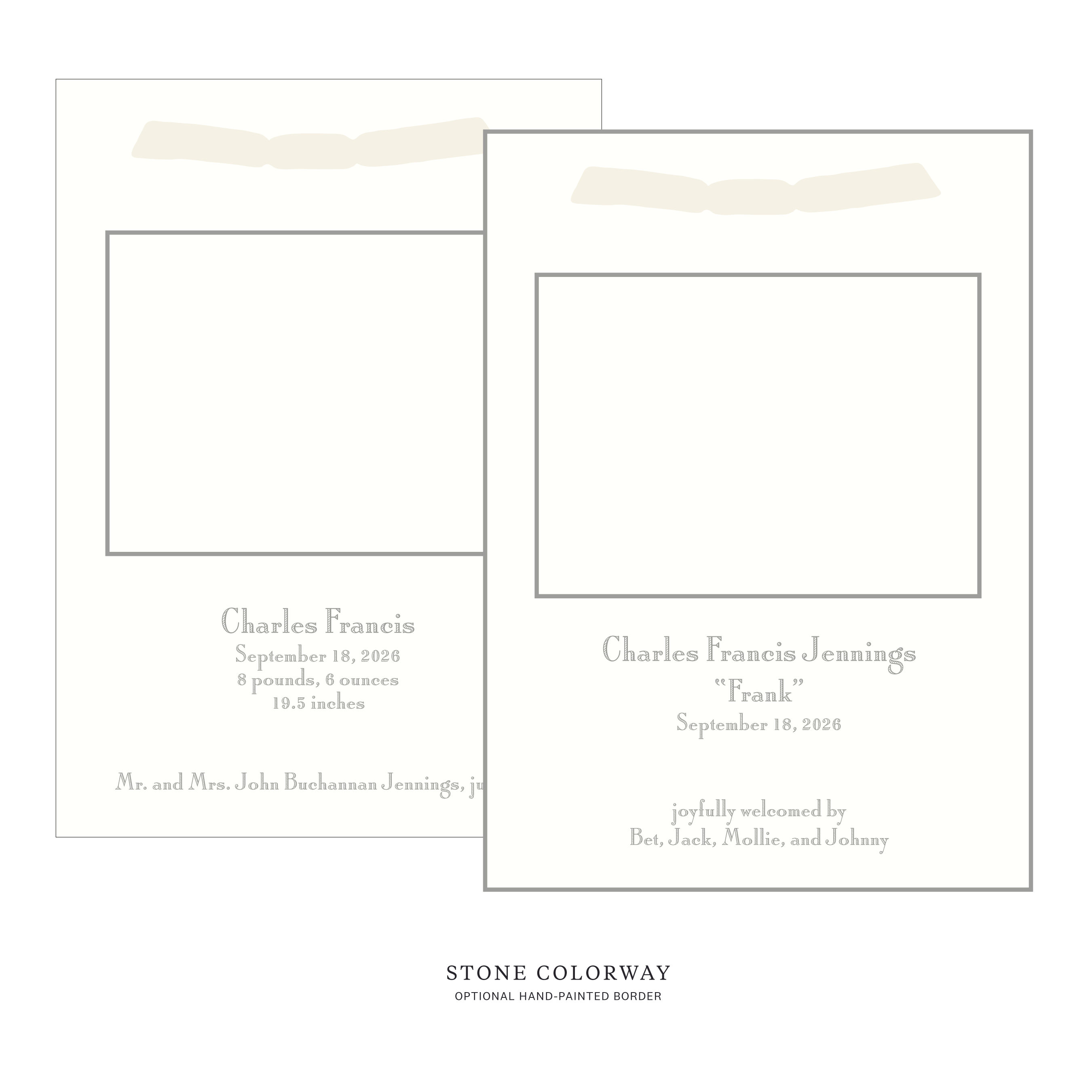 Cambridge Ribbon Photo Birth Announcement