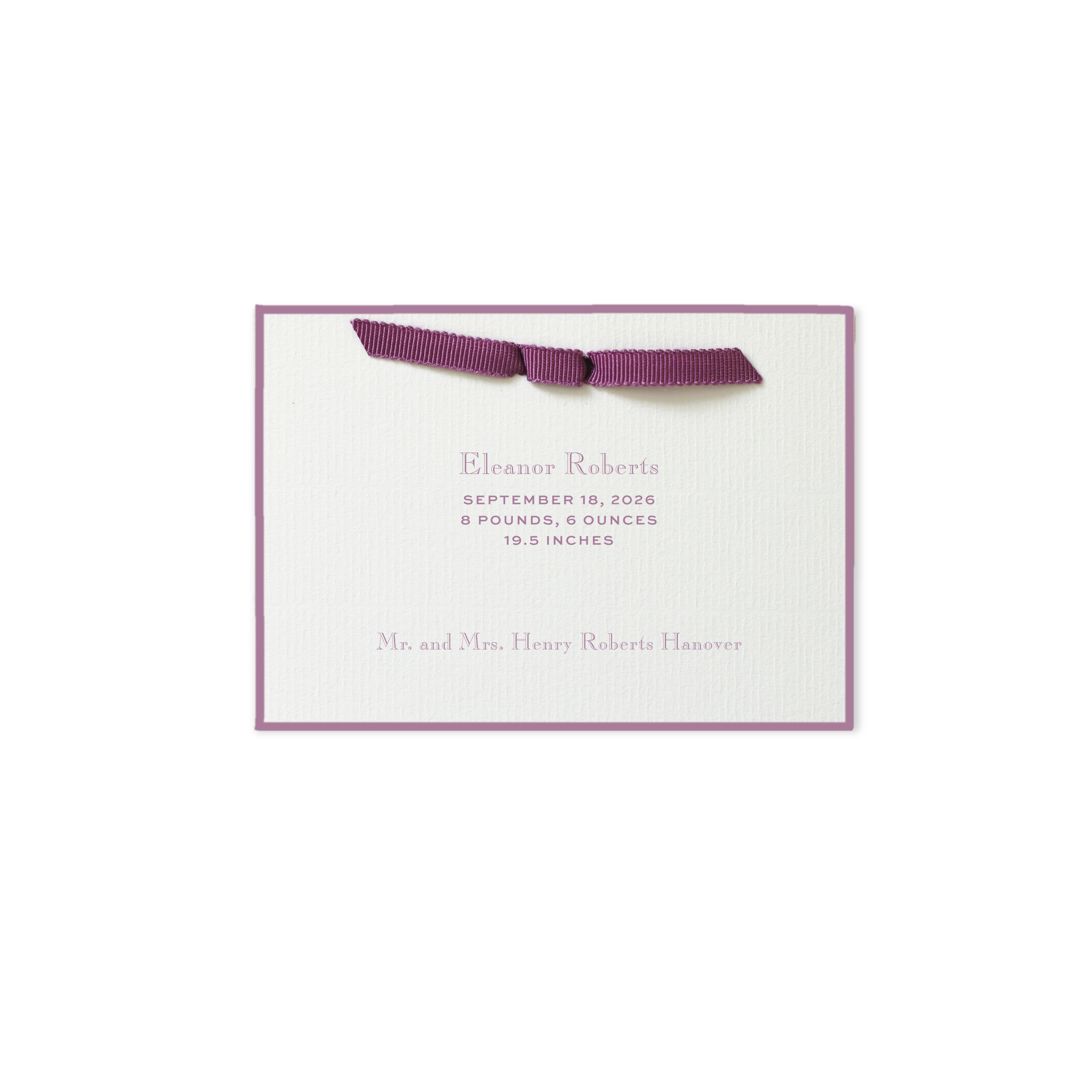 Camden Ribbon Birth Announcement