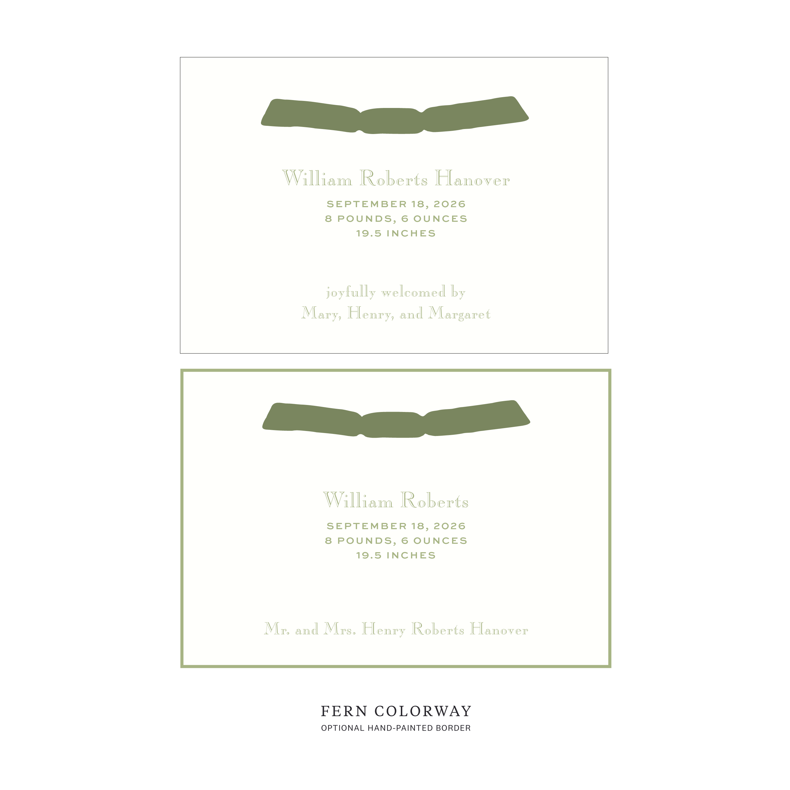 Camden Ribbon Birth Announcement
