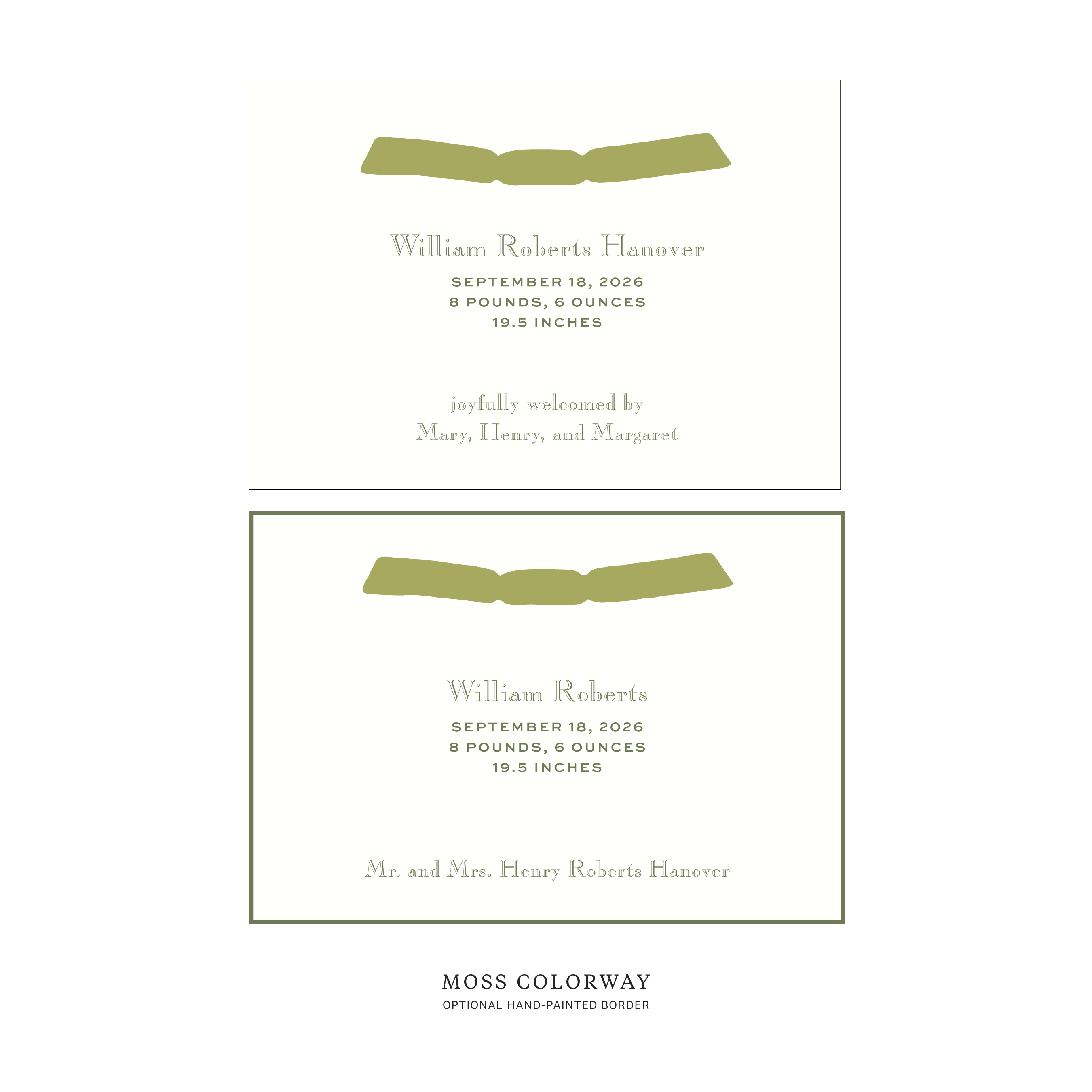 Camden Ribbon Birth Announcement