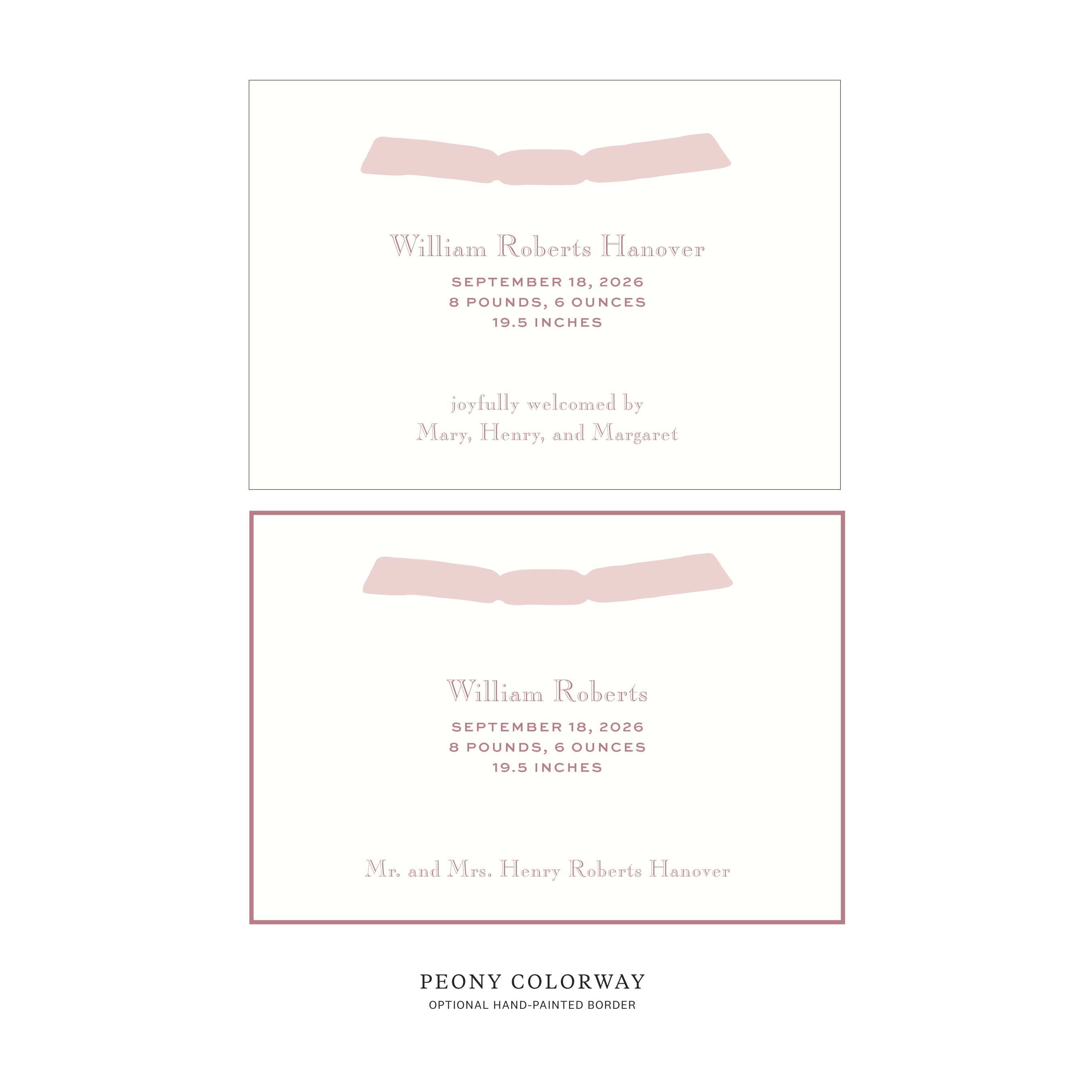 Camden Ribbon Birth Announcement