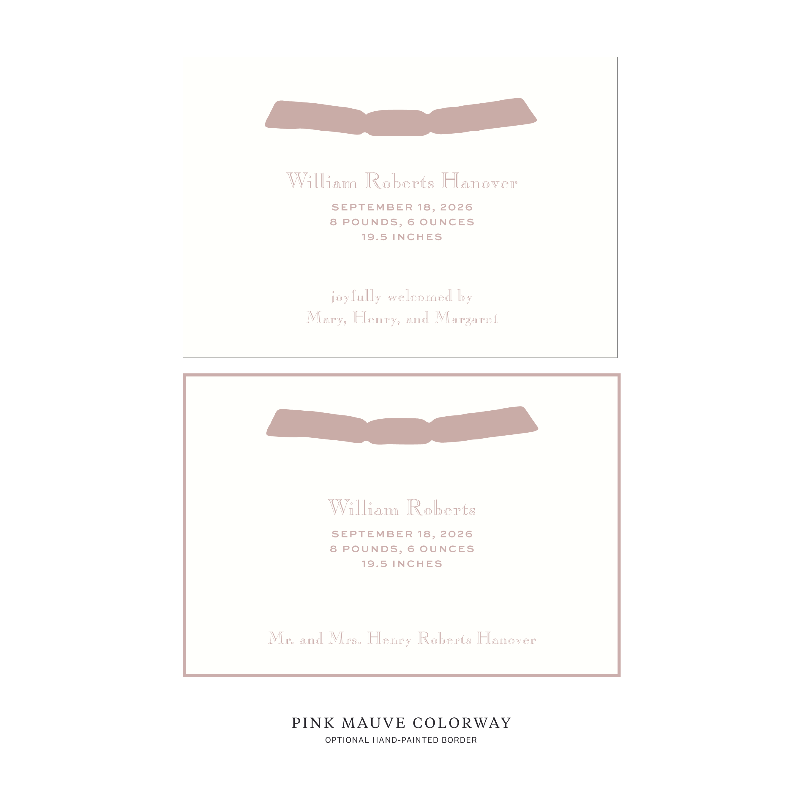 Camden Ribbon Birth Announcement