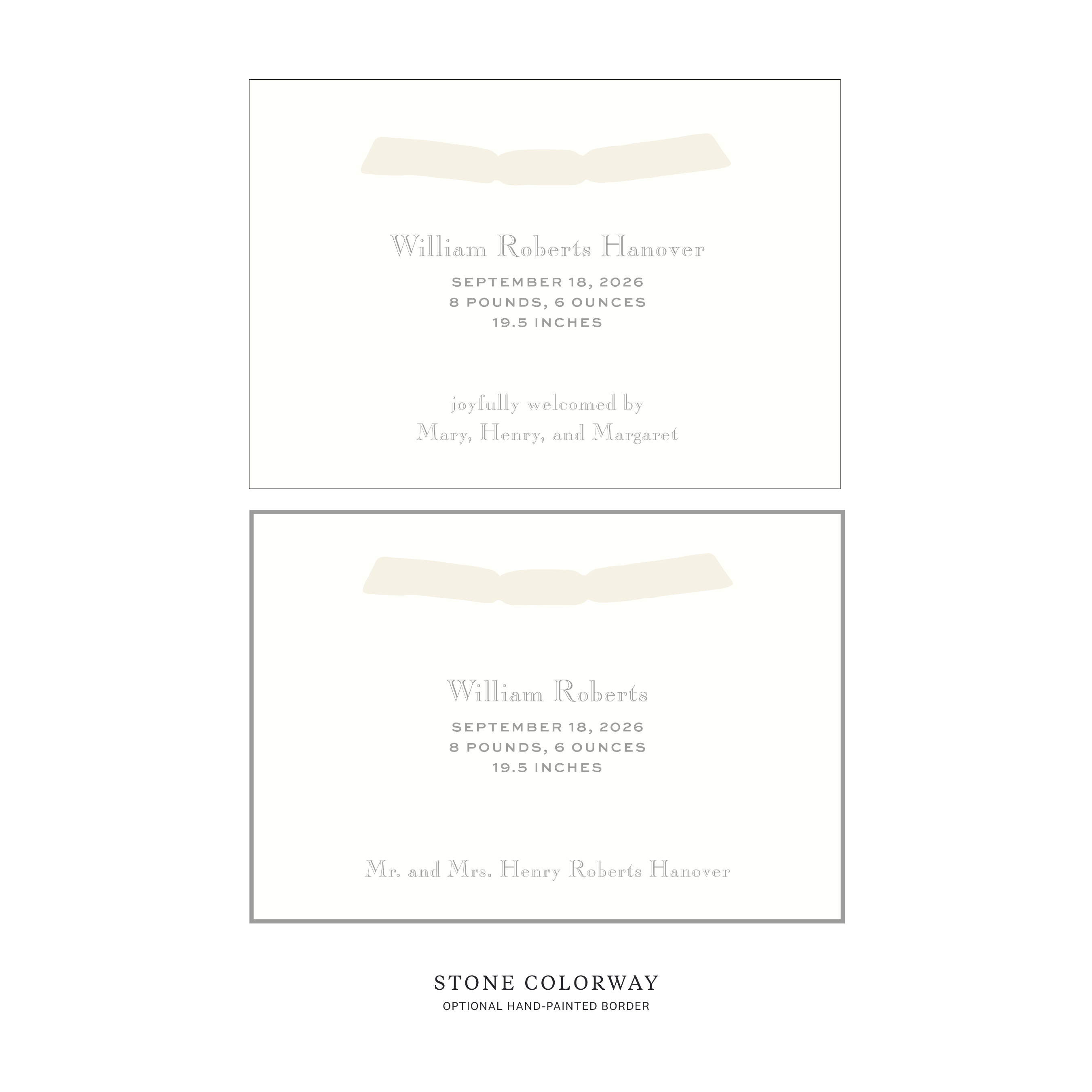 Camden Ribbon Birth Announcement