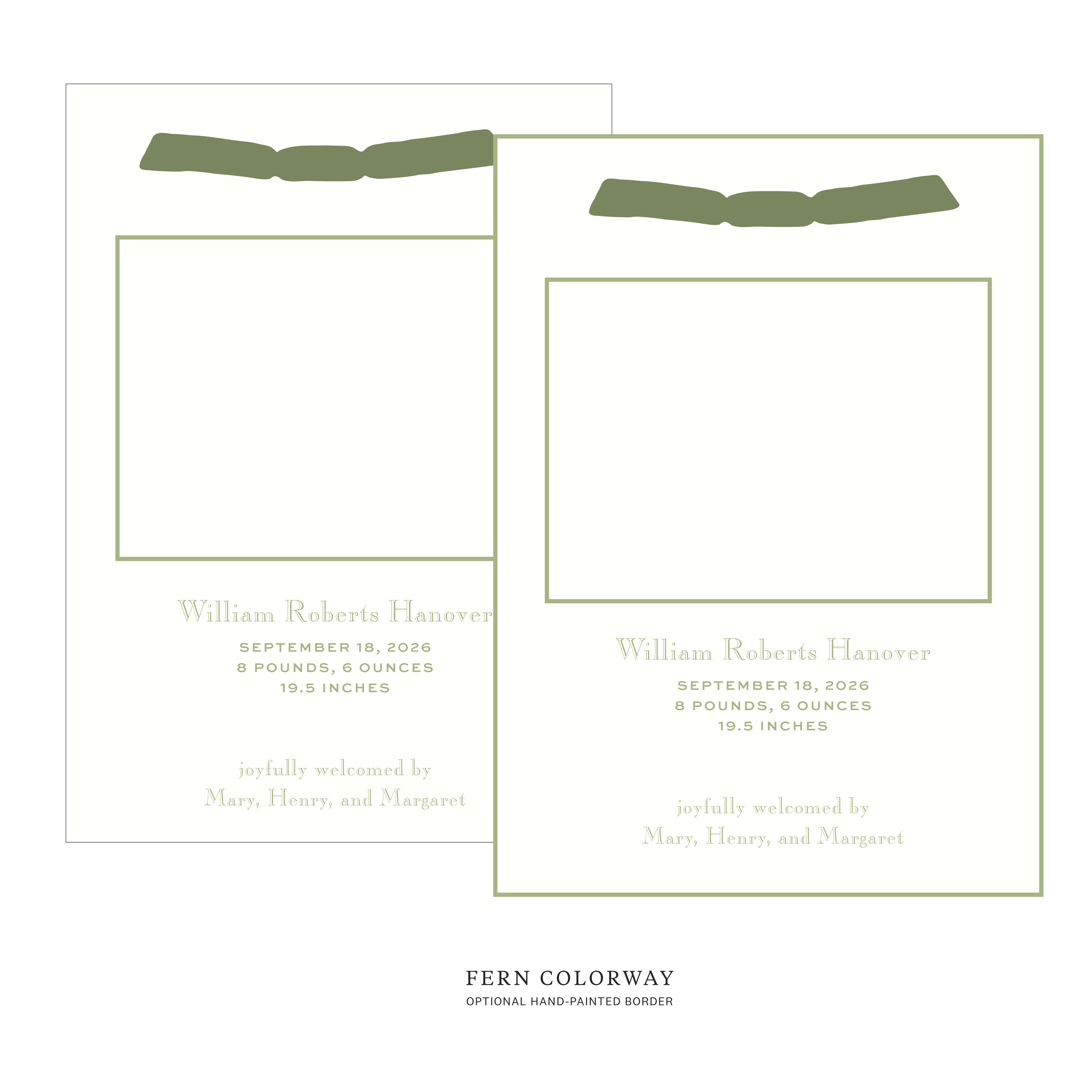 Camden Ribbon Photo Birth Announcement