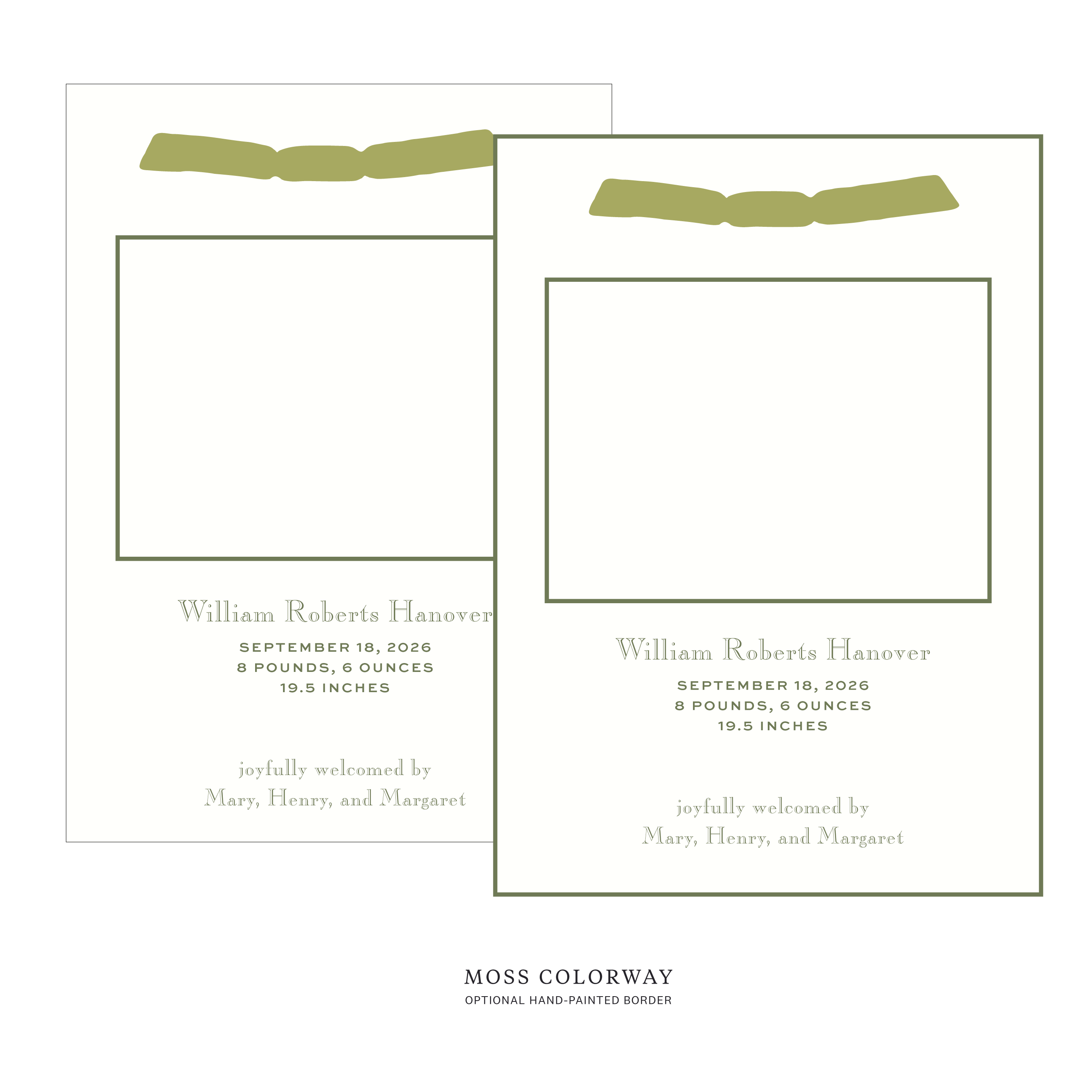 Camden Ribbon Photo Birth Announcement