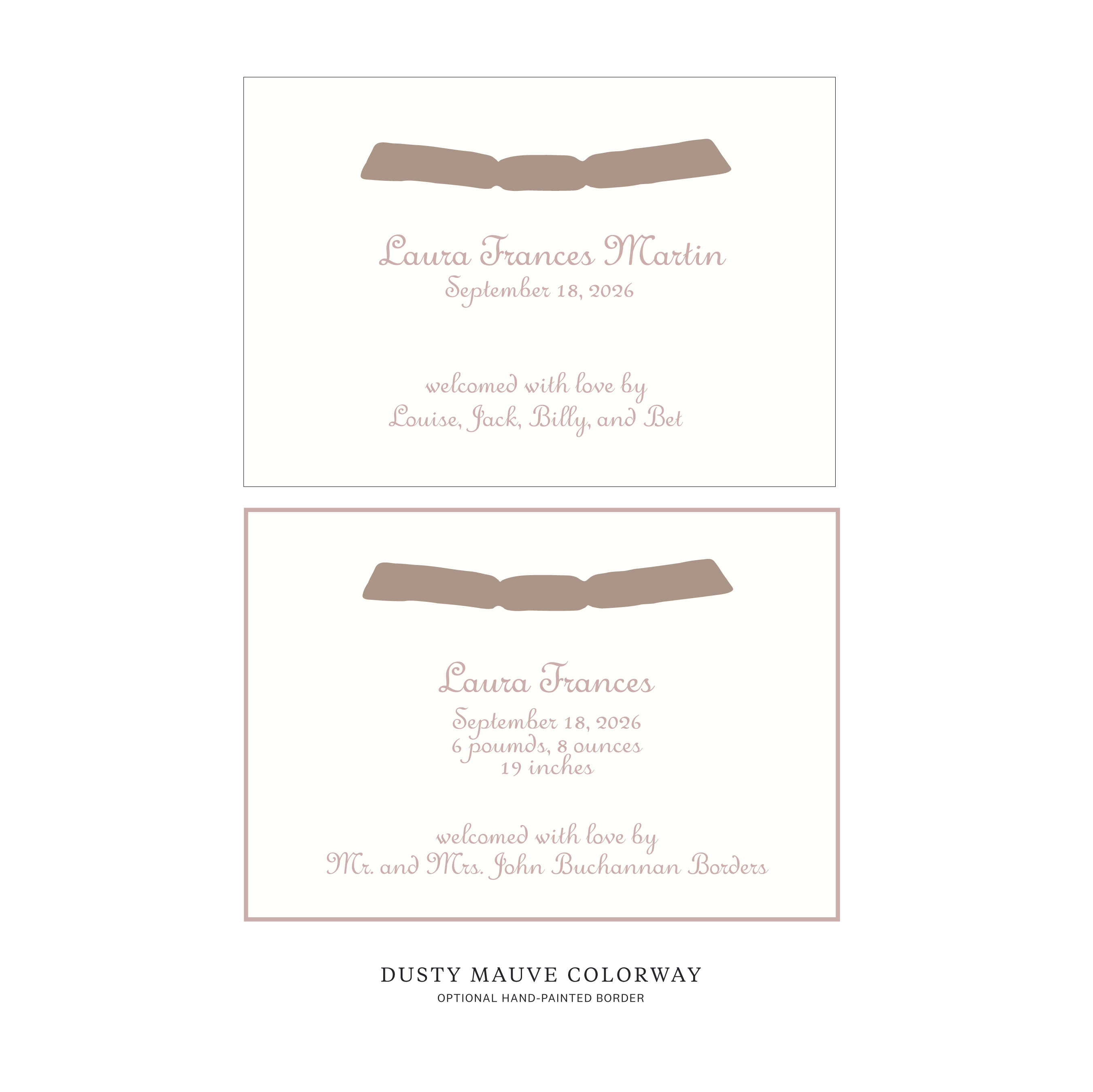 Campbell Ribbon Birth Announcement