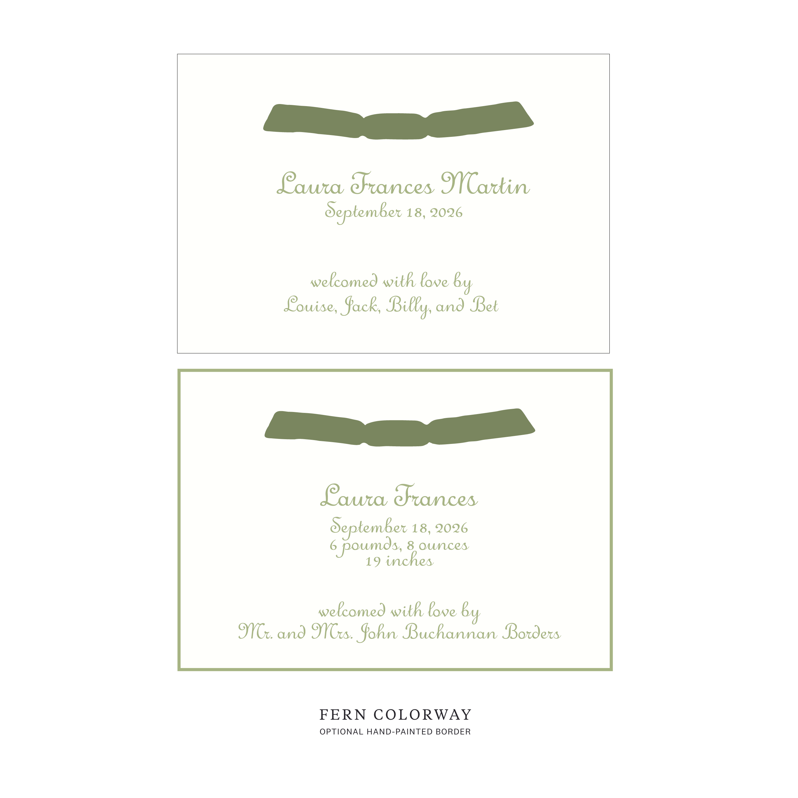 Campbell Ribbon Birth Announcement